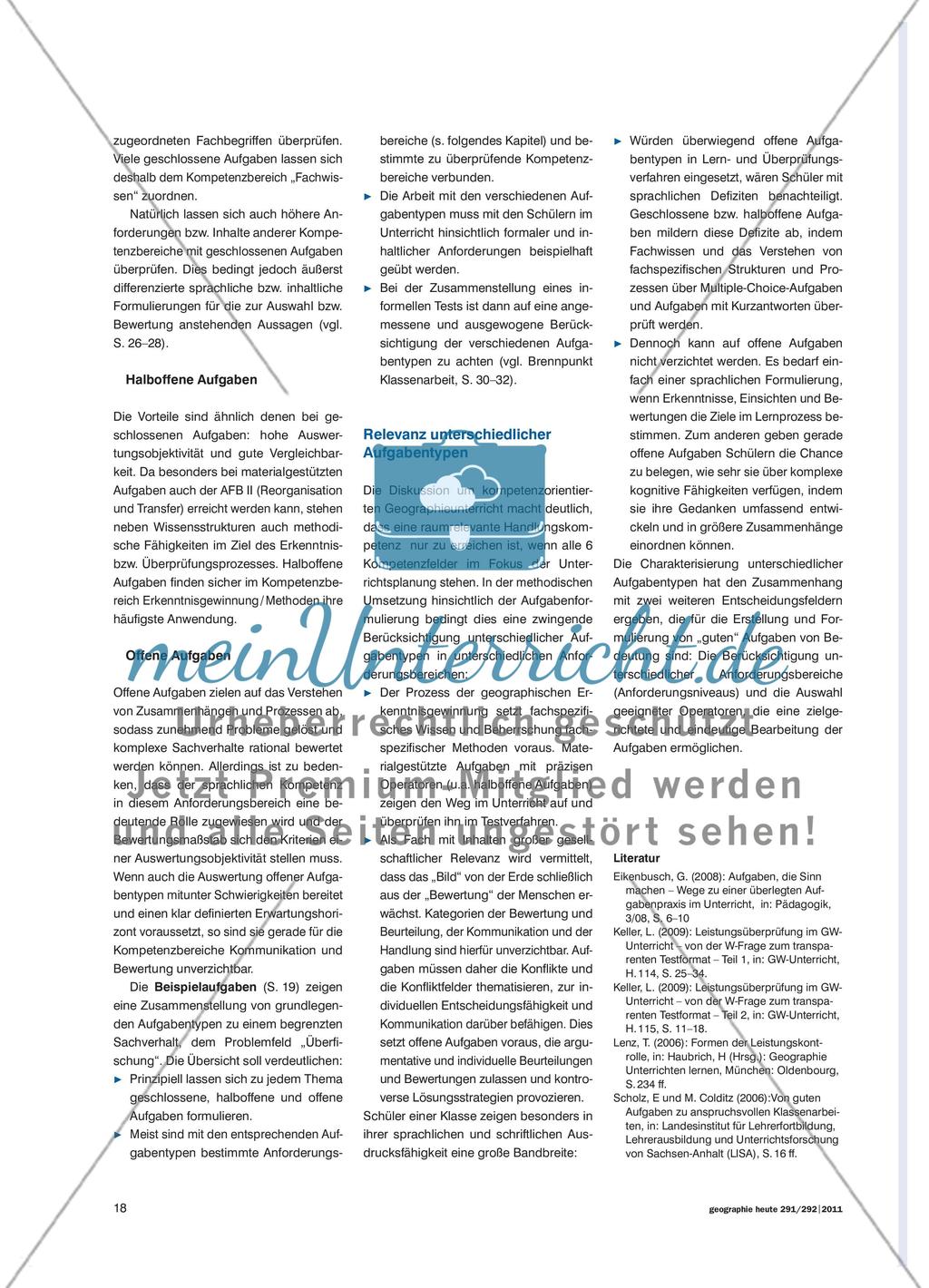 Aufgabentypen – die Vielfalt macht’s - Abwechslungsreiche Aufgabenstellung im Geographieunterricht Preview 3