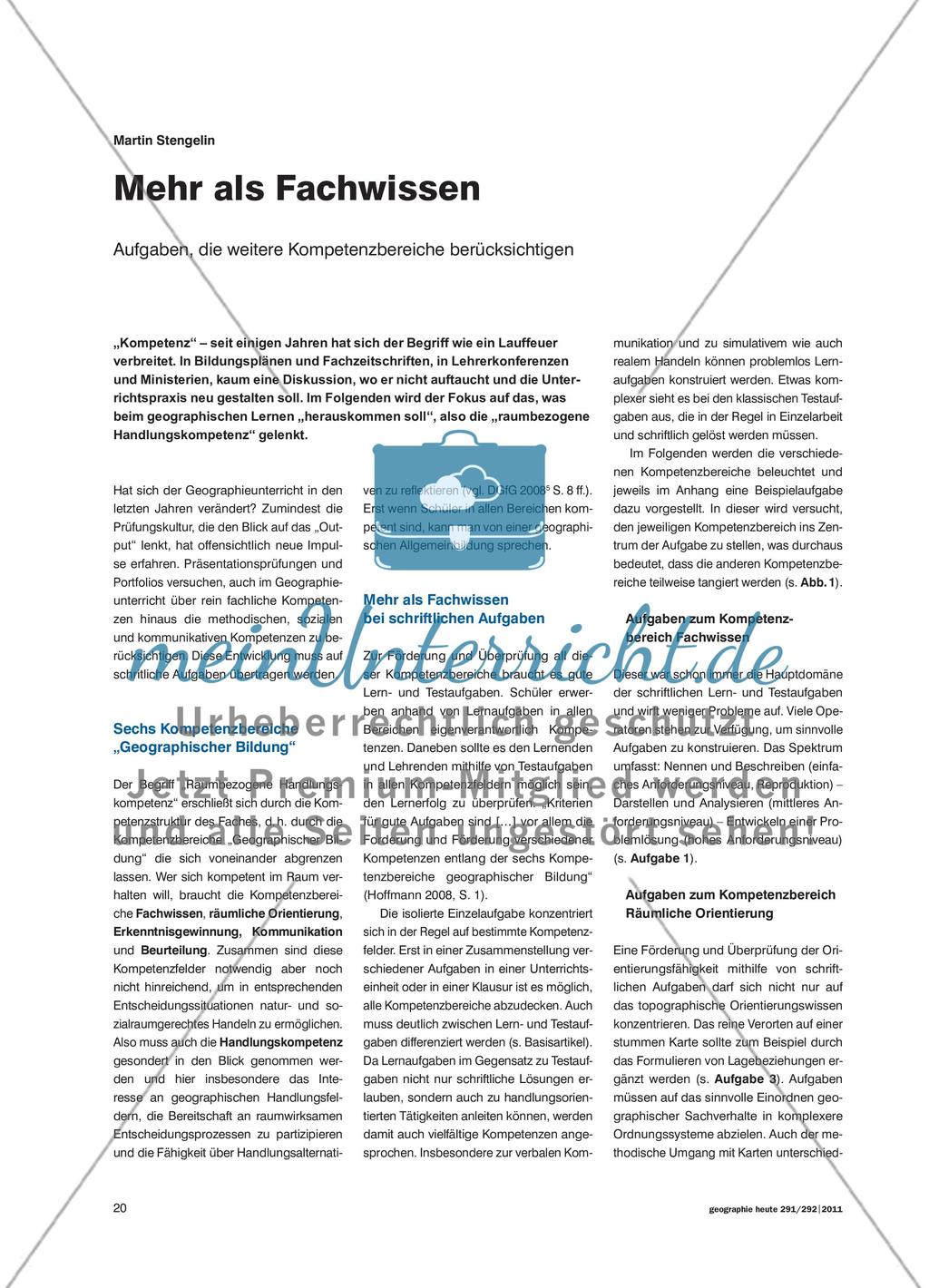 Mehr als Fachwissen - Aufgaben, die weitere Kompetenzbereiche berücksichtigen Preview 1