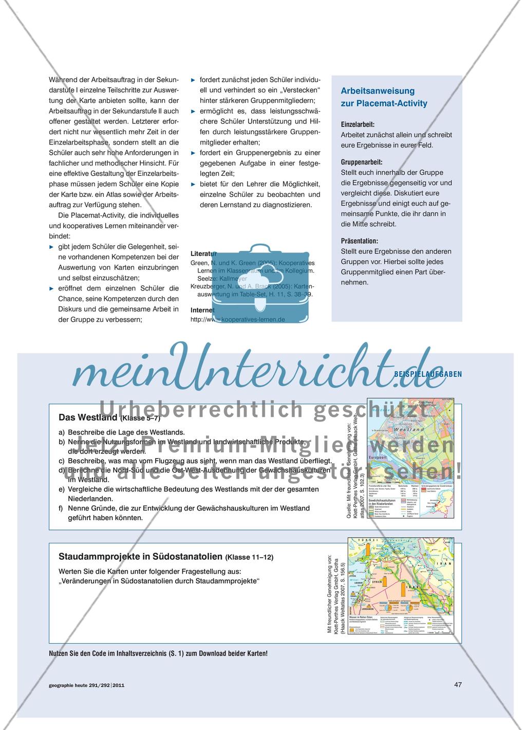 Kooperative Aufgabenformen - Kartenauswertung als Placemat-Activity Preview 2