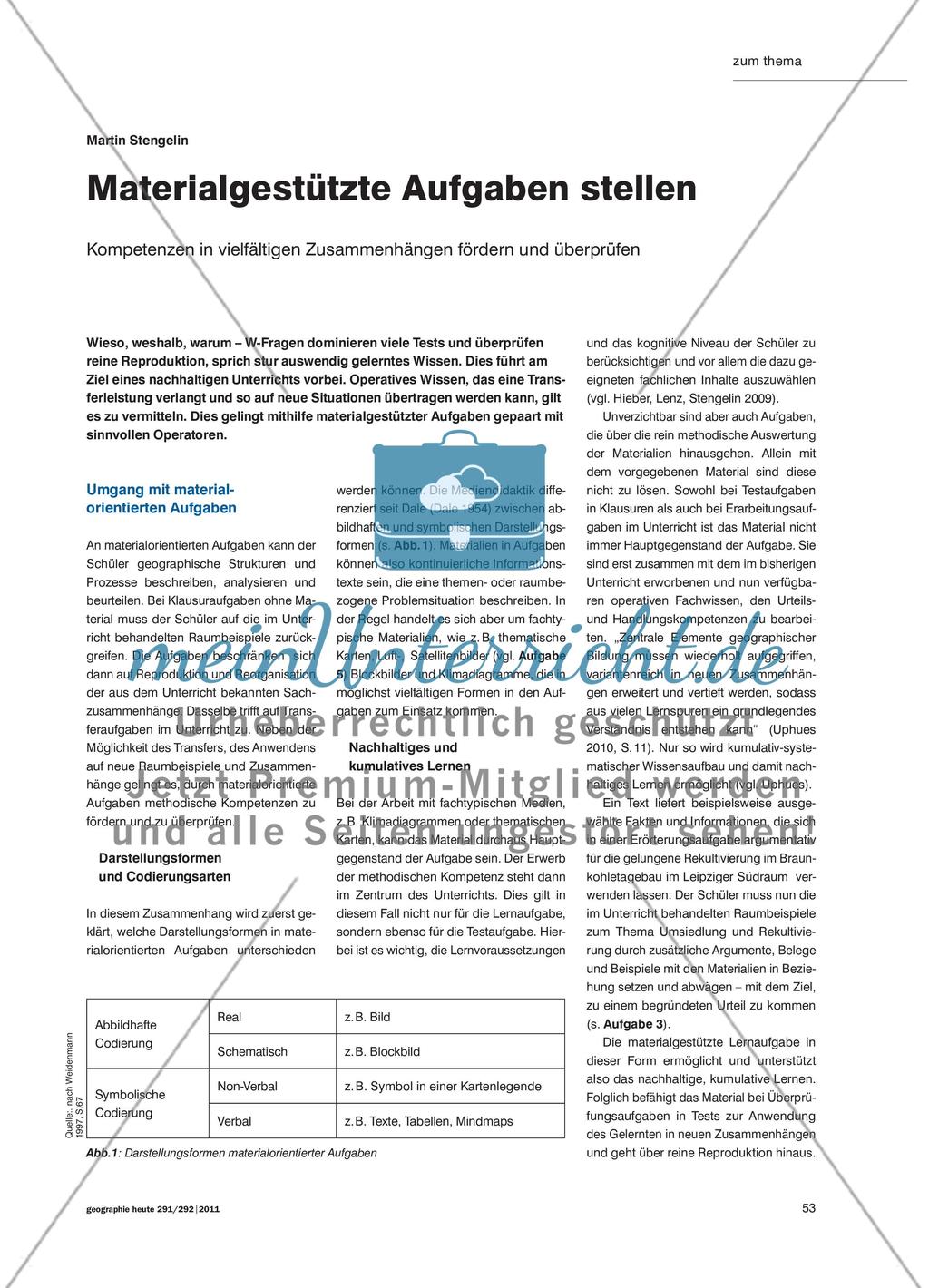 Materialgestützte Aufgaben stellen - Kompetenzen in vielfältigen Zusammenhängen fördern und überprüfen Preview 1