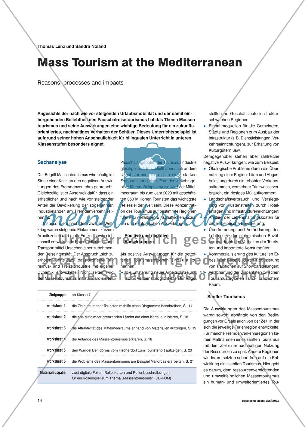 Mass Tourism at the Mediterranean - Reasons, processes and impacts Preview 1
