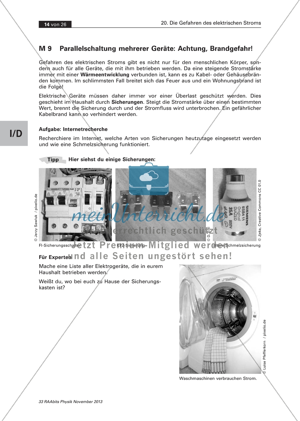 Gefahren des elektrischen Stroms: Gefahren bei der Parallelschaltung mehrerer Geräte Preview 1