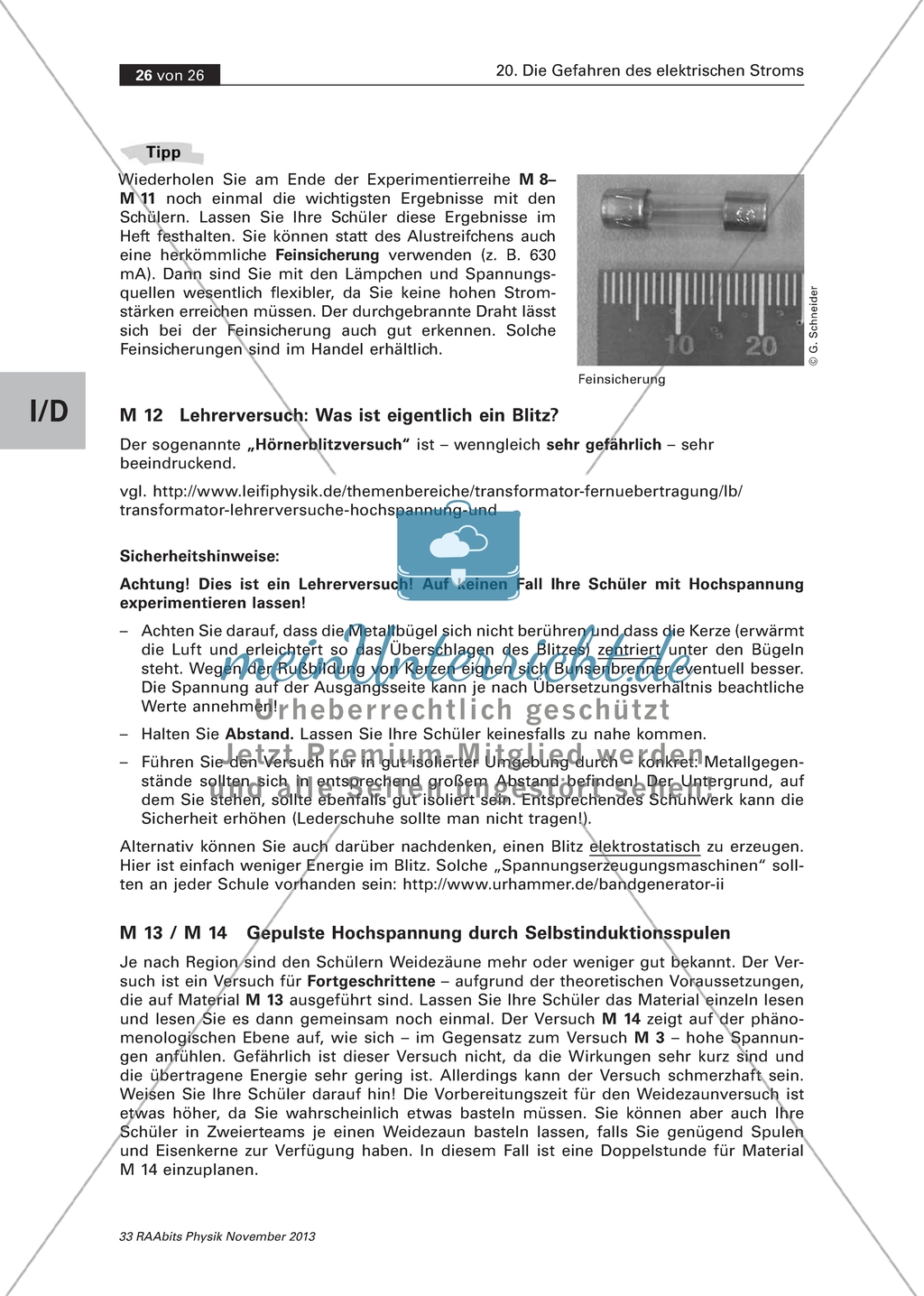 Gefahren des elektrischen Stroms: Experiment zum Modell einer Schmelzsicherung Preview 5