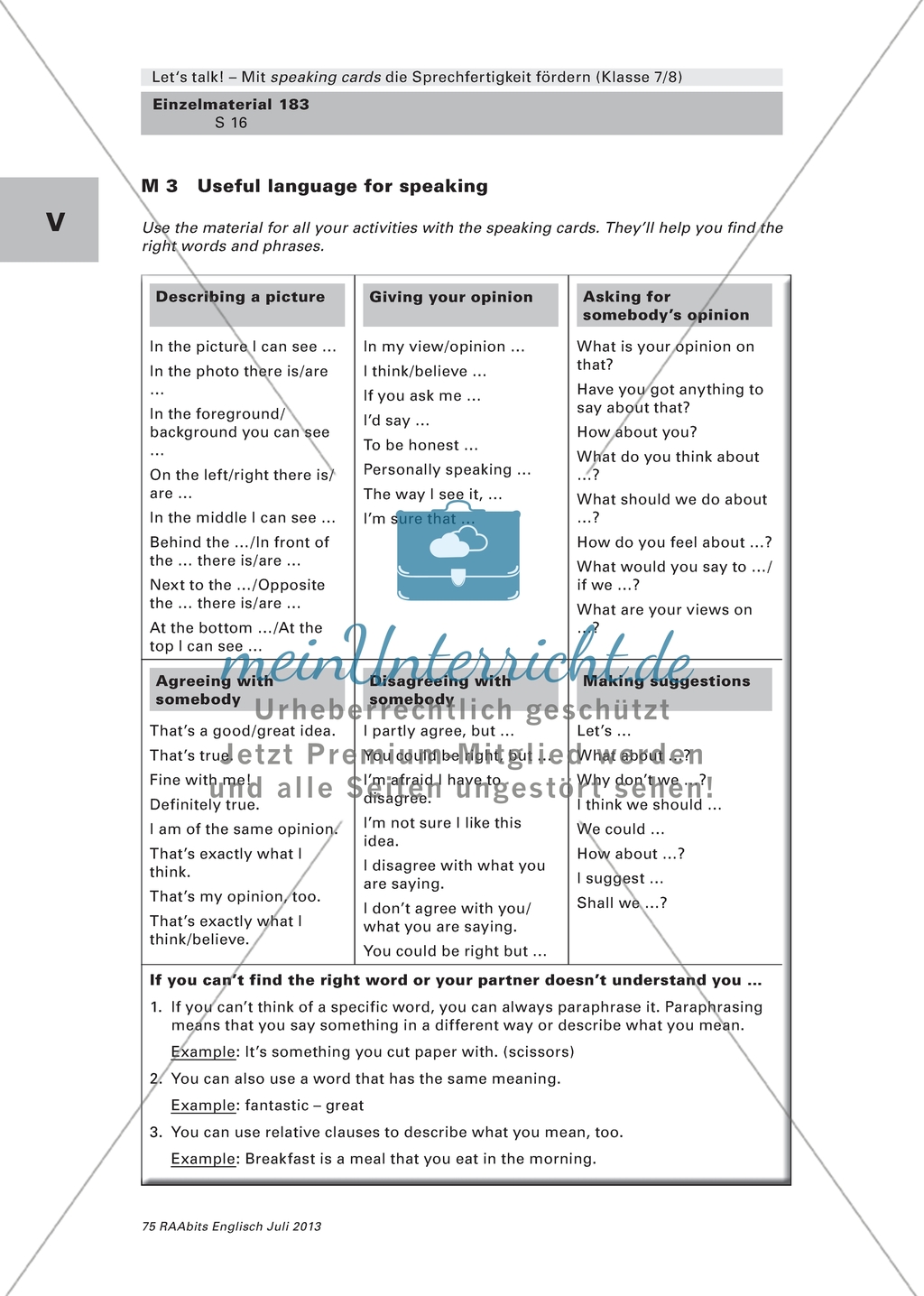Let's talk: Useful vocabulary for speaking Preview 1