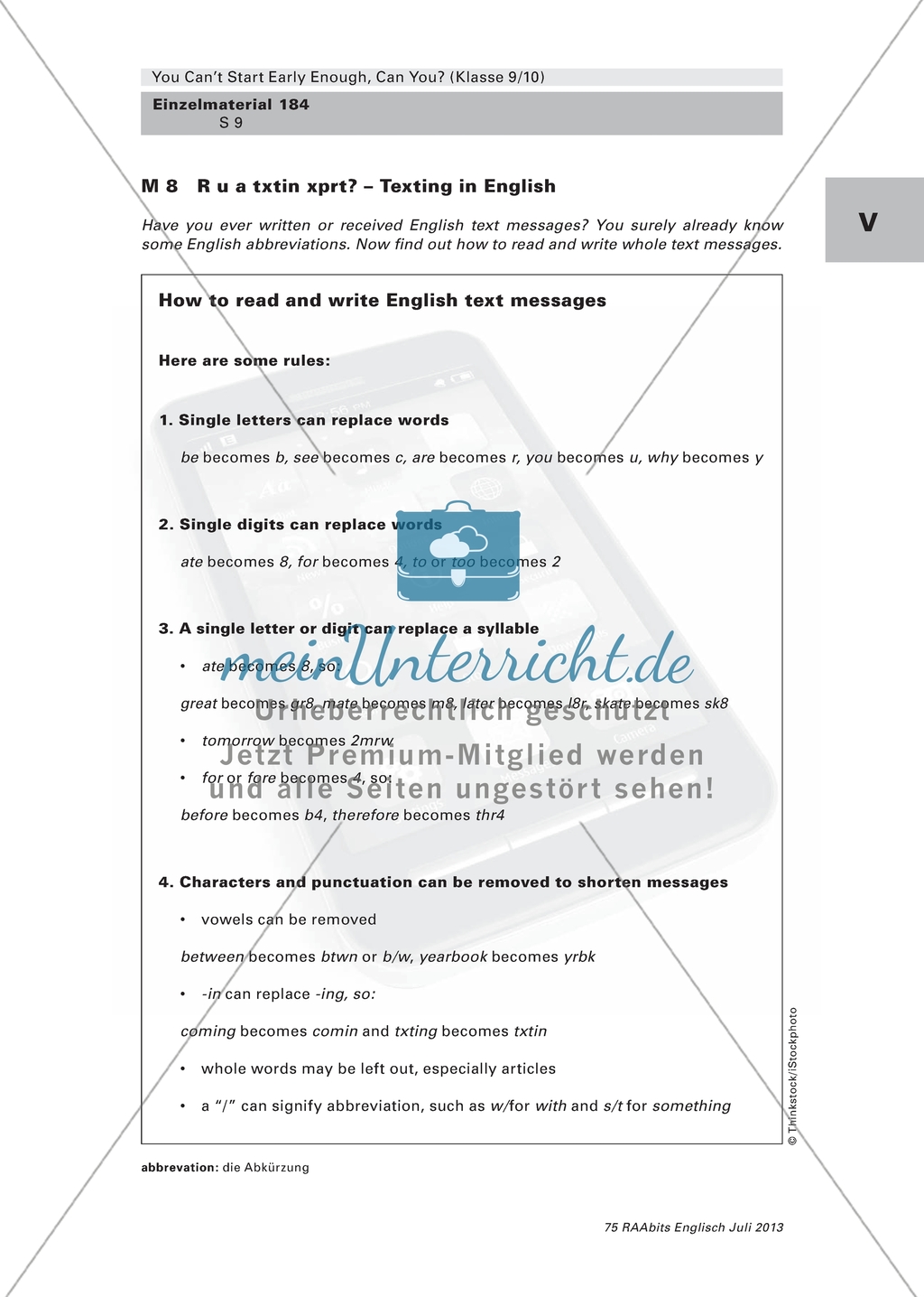 Media use: Texting in English Preview 1