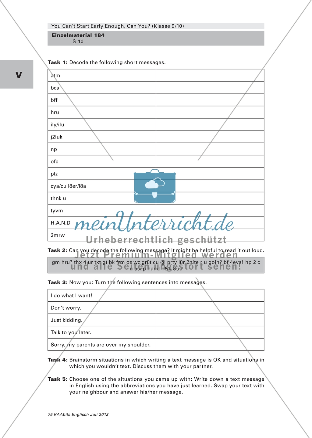 Media use: Texting in English Preview 2