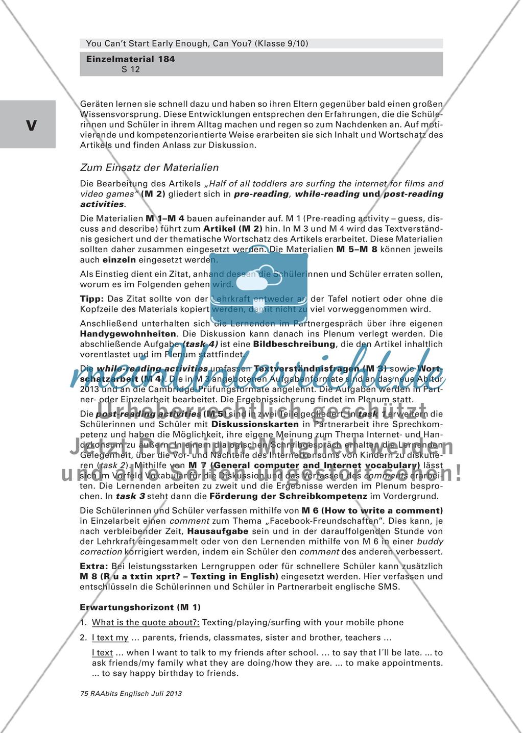 You Can’t Start Early Enough, Can You? – Das Medienverhalten von Kindern und Jugendlichen untersuchen (Klasse 9/10) Preview 12