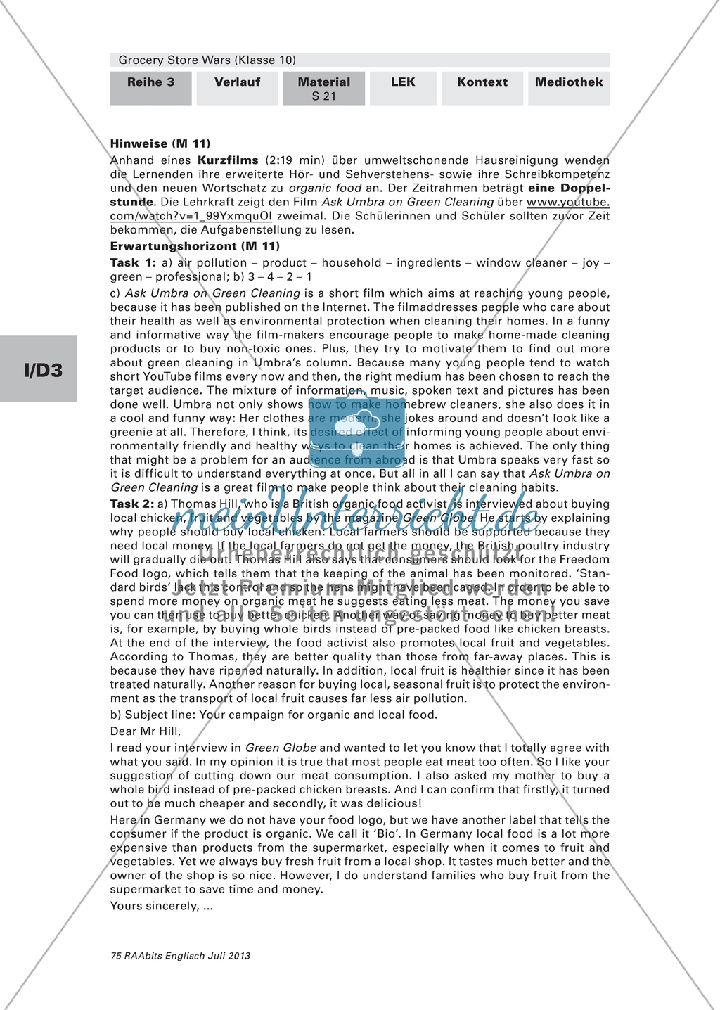 Class Test: Listening and reading comprehension about organic lifestyle Preview 3