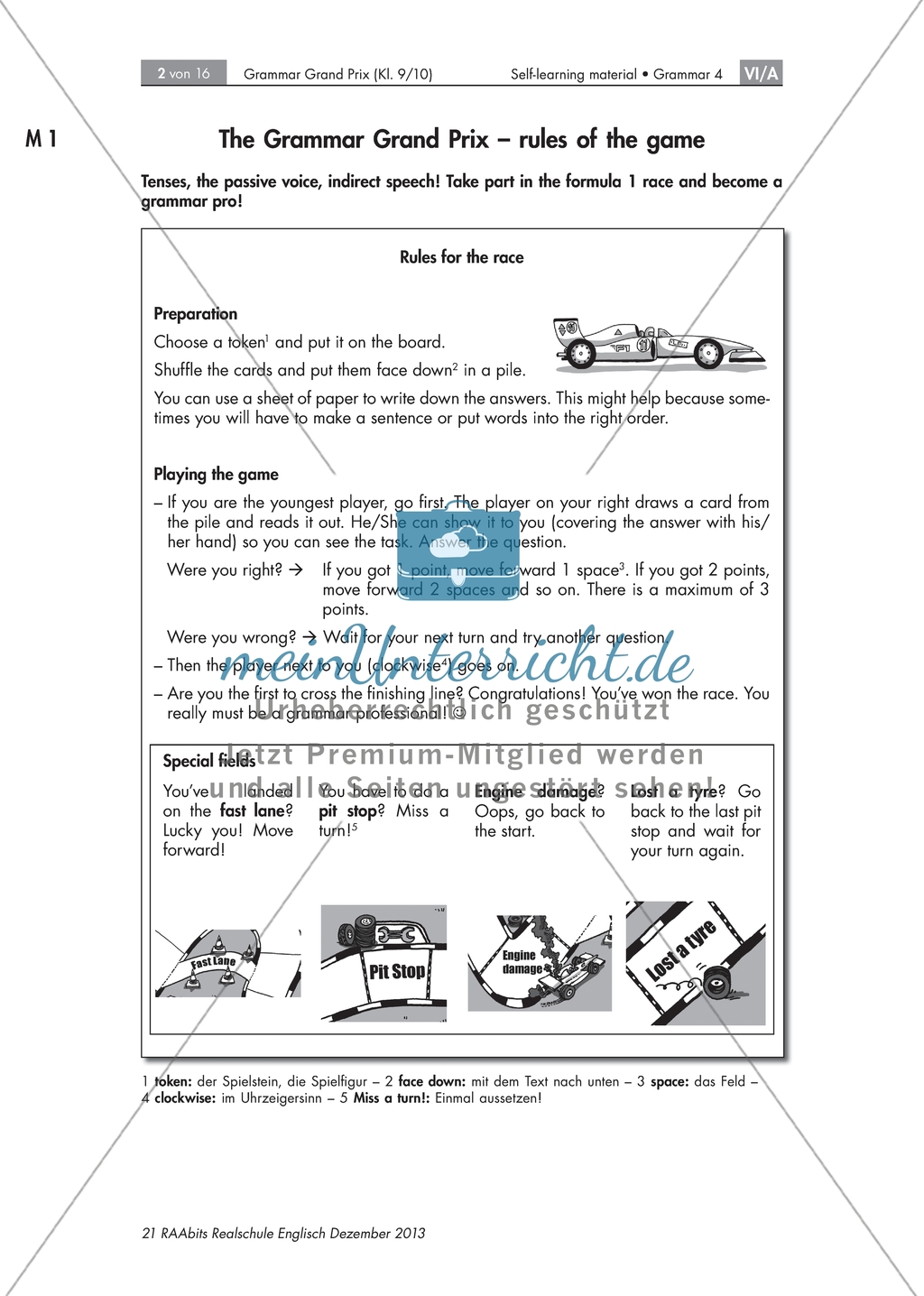 Formel 1 der Grammatik: Spielregeln Preview 1