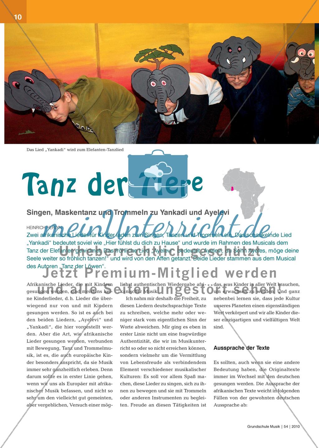 Tanz der Tiere - Singen, Maskentanz und Trommeln zu Yankadi und Ayelevi Preview 1
