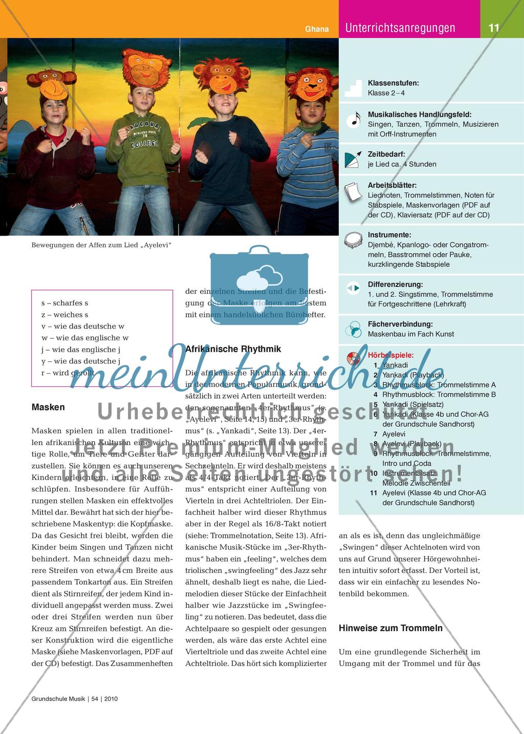 Tanz der Tiere - Singen, Maskentanz und Trommeln zu Yankadi und Ayelevi Preview 2