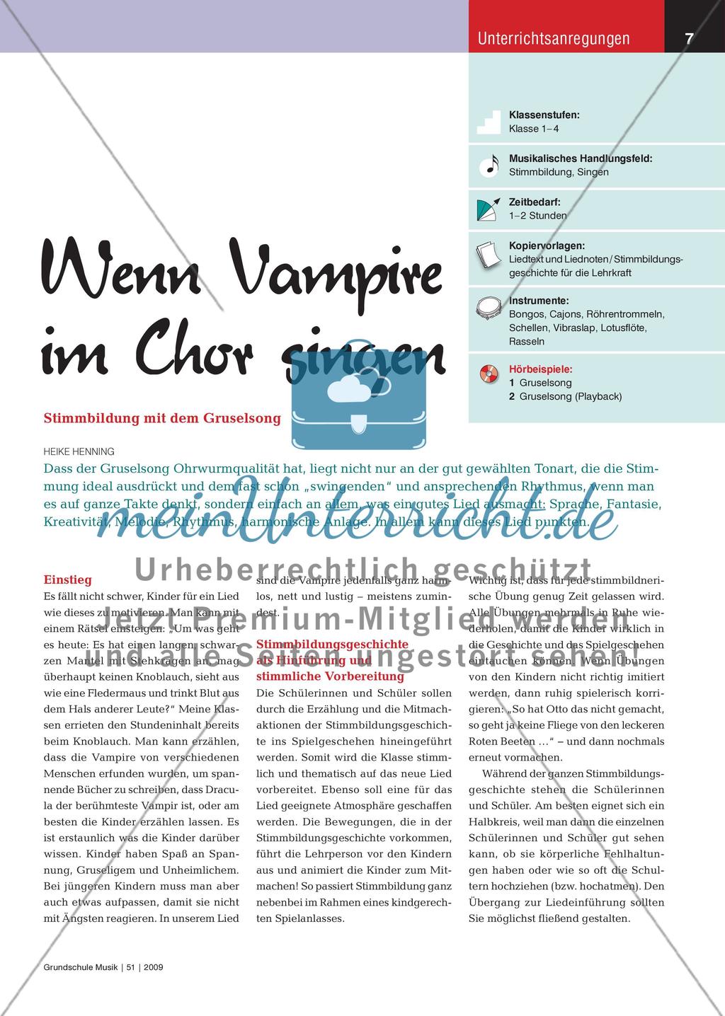 Wenn Vampire im Chor singen - Stimmbildung mit dem Gruselsong Preview 1