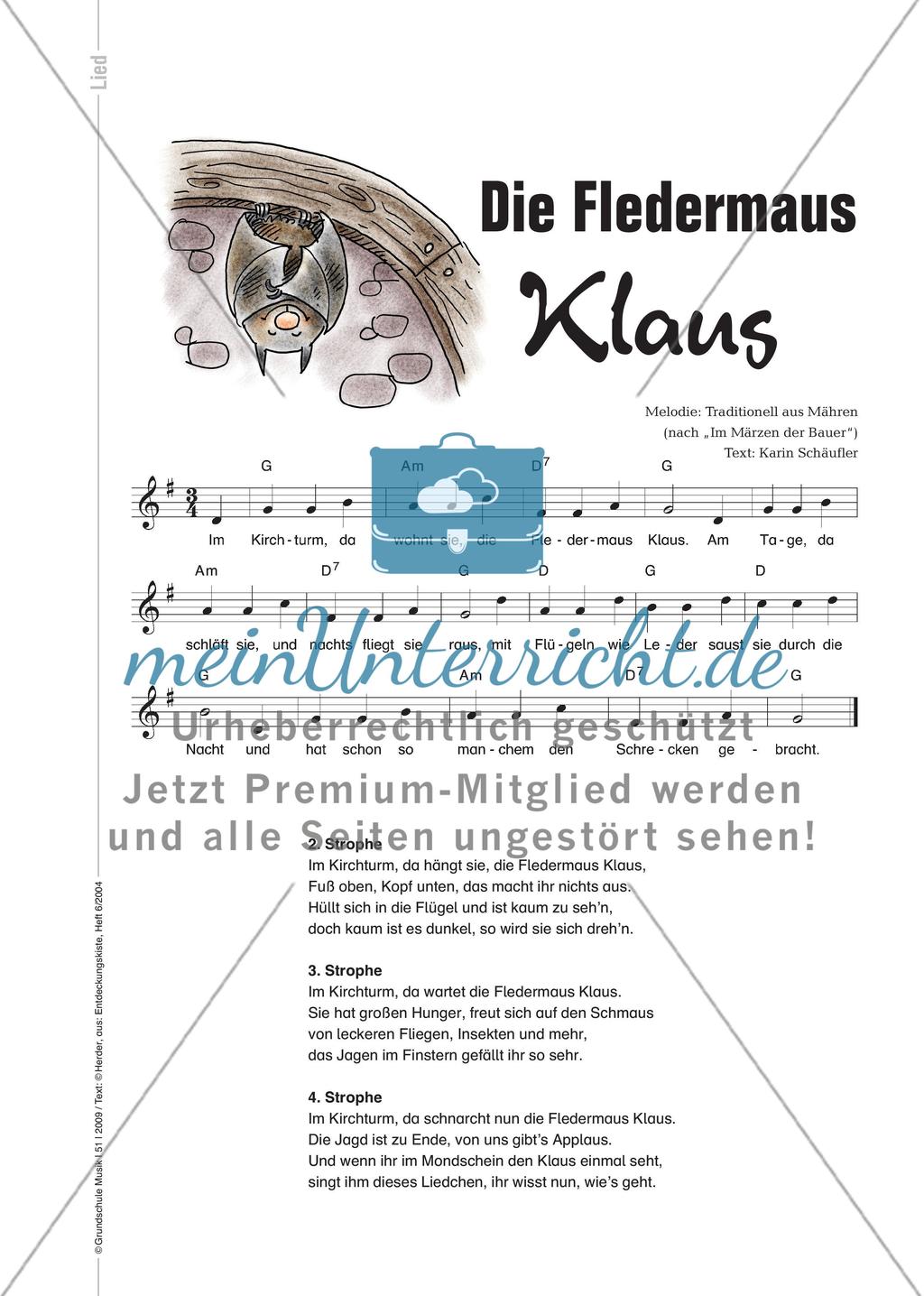 Die Fledermaus Klaus - Liedbegleitung mit Fledermäusen und Boomwhackers Preview 3
