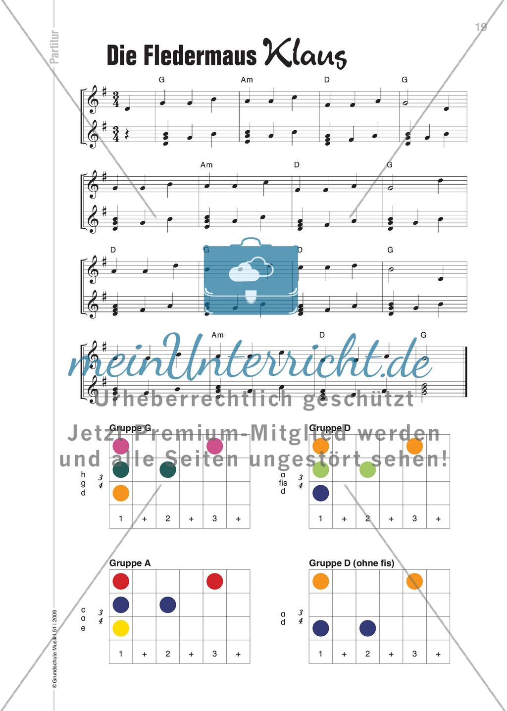 Die Fledermaus Klaus - Liedbegleitung mit Fledermäusen und Boomwhackers Preview 4