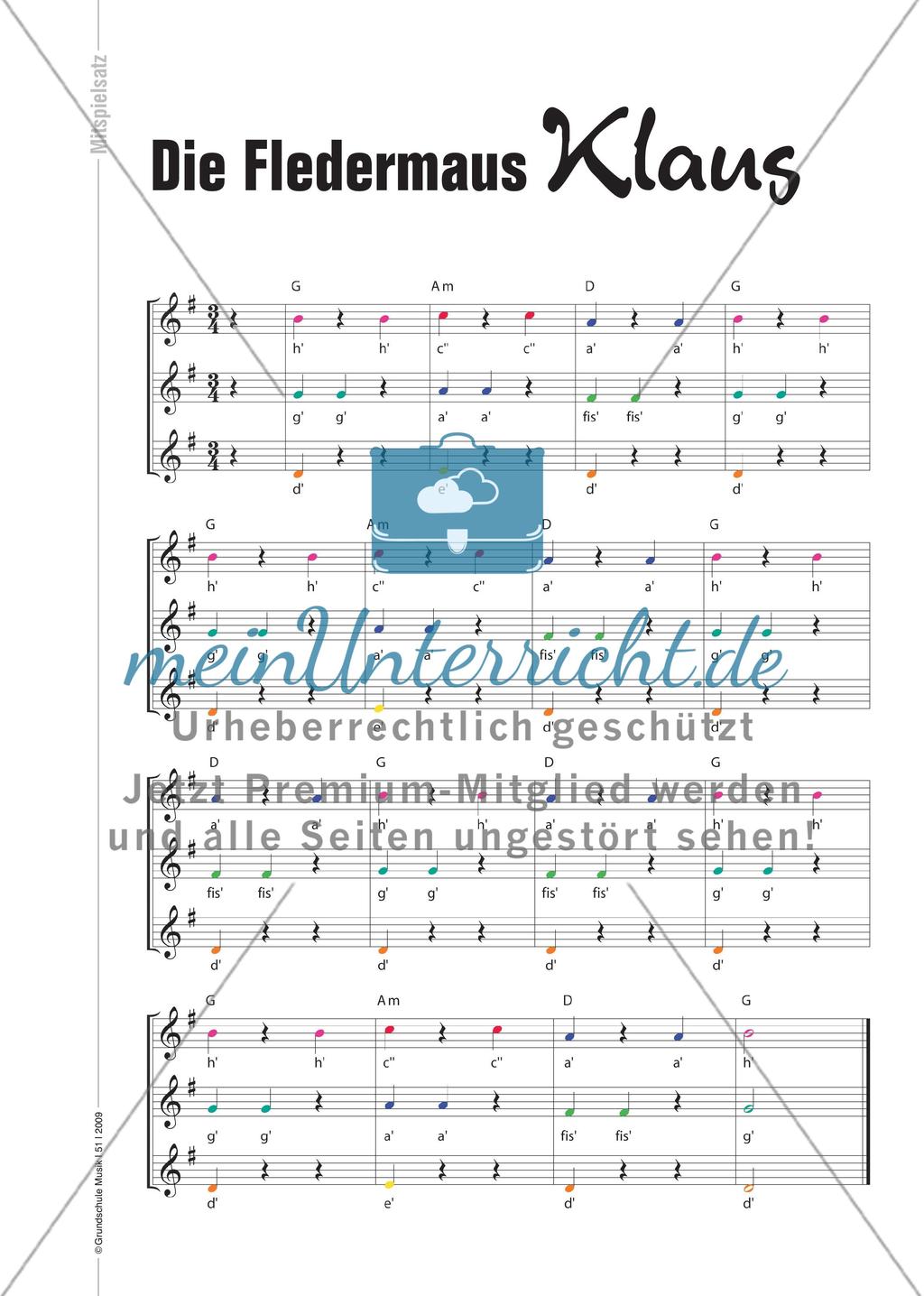 Die Fledermaus Klaus - Liedbegleitung mit Fledermäusen und Boomwhackers Preview 5