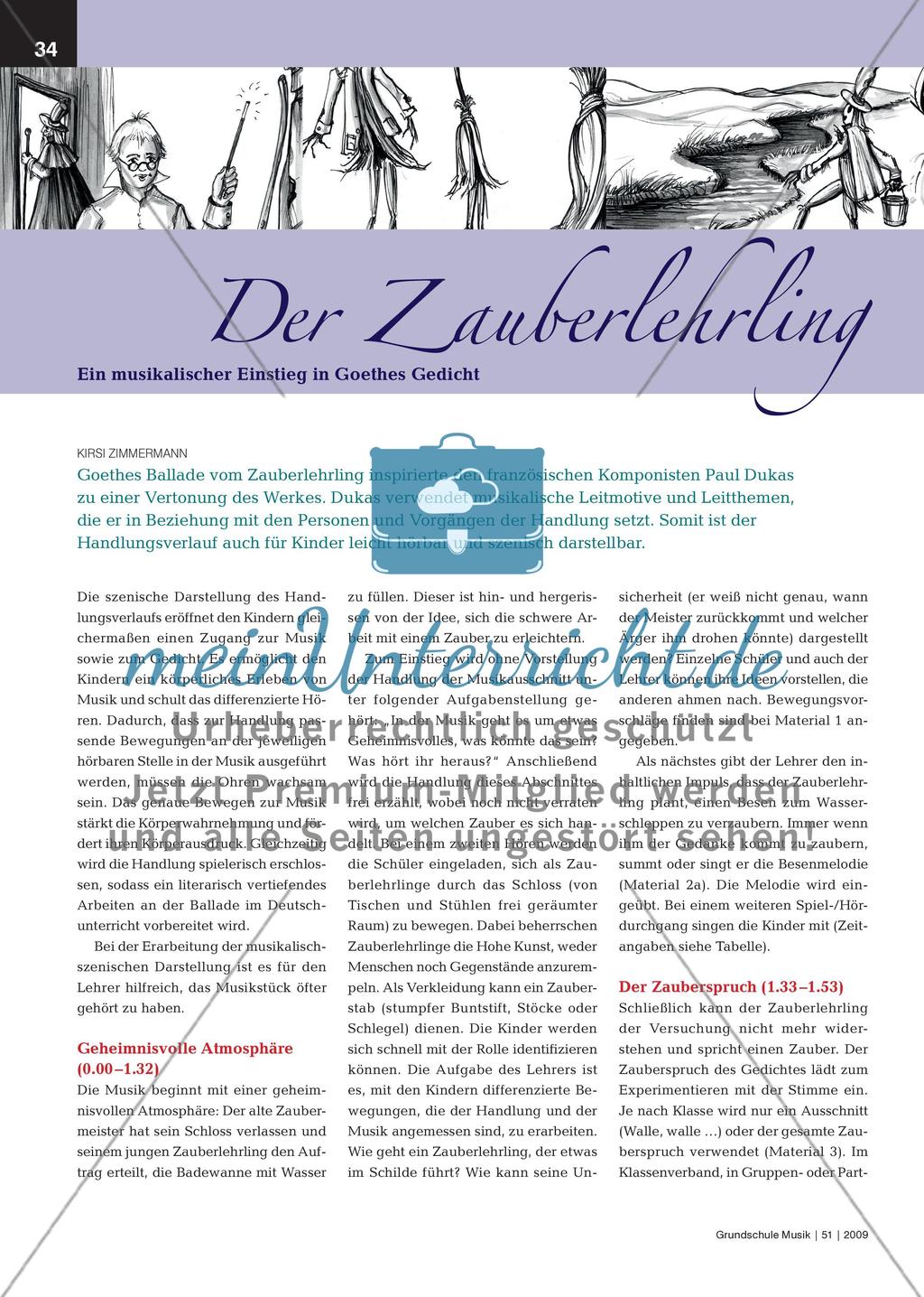 Der Zauberlehrling - Ein musikalischer Einstieg in Goethes Gedicht Preview 1