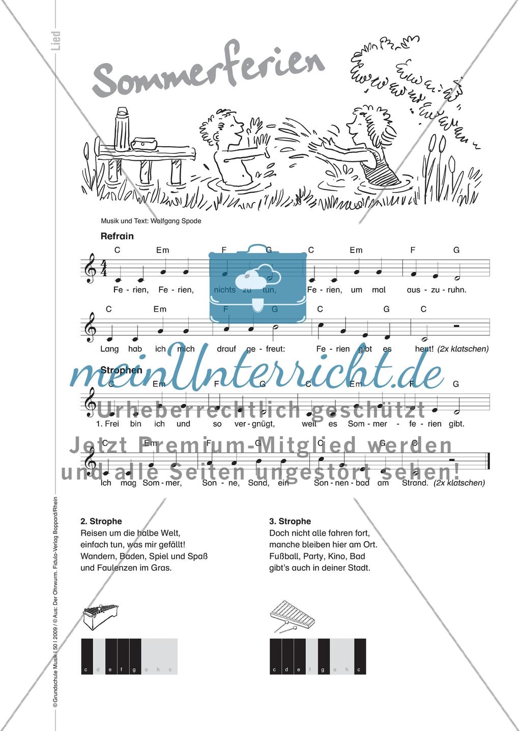 Sommerferien - Klassenmusizieren mit Orff-Instrumenten Preview 3