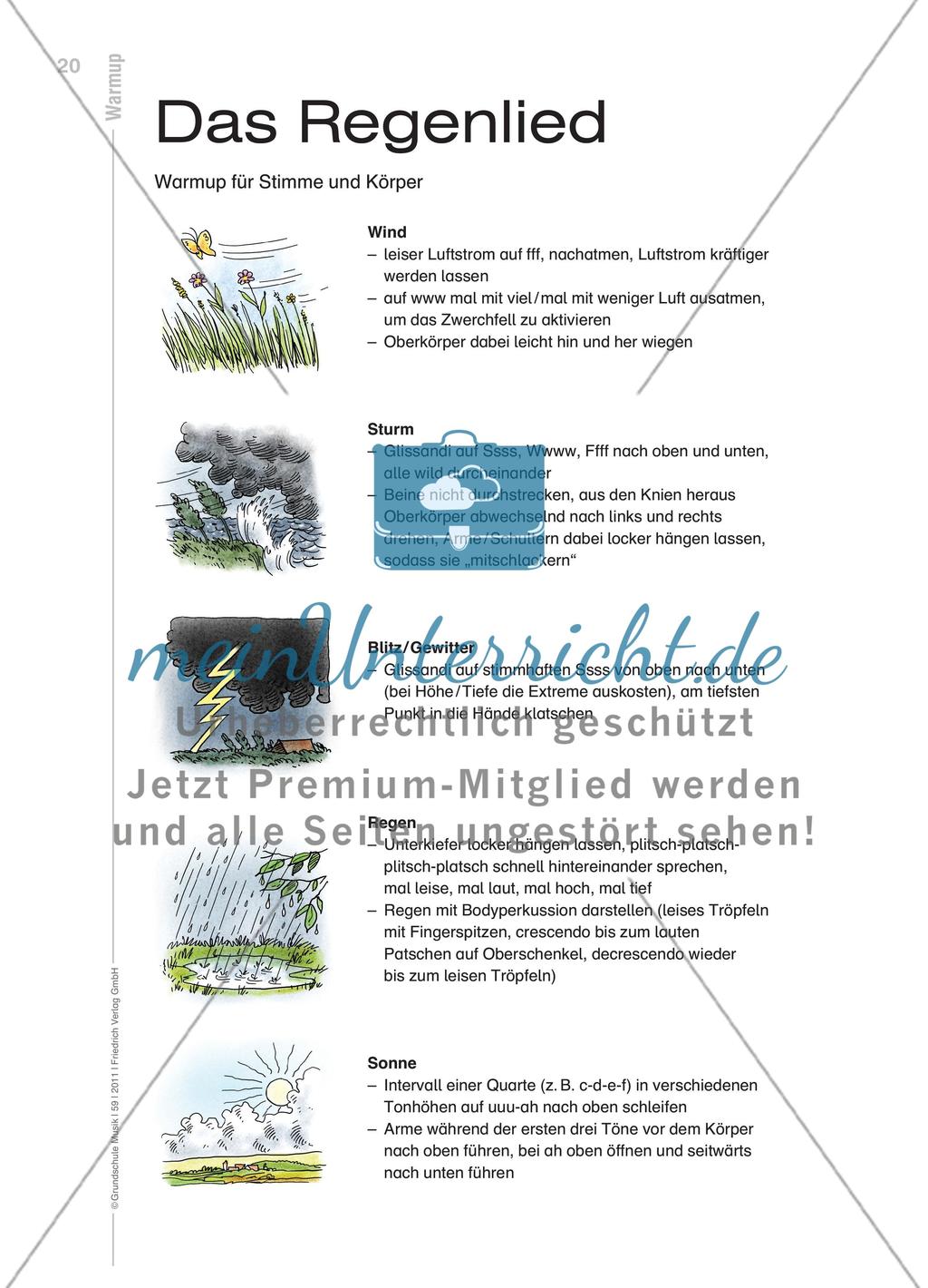 Das Regenlied - Ein Lied für Klasse 1– 2 Preview 3