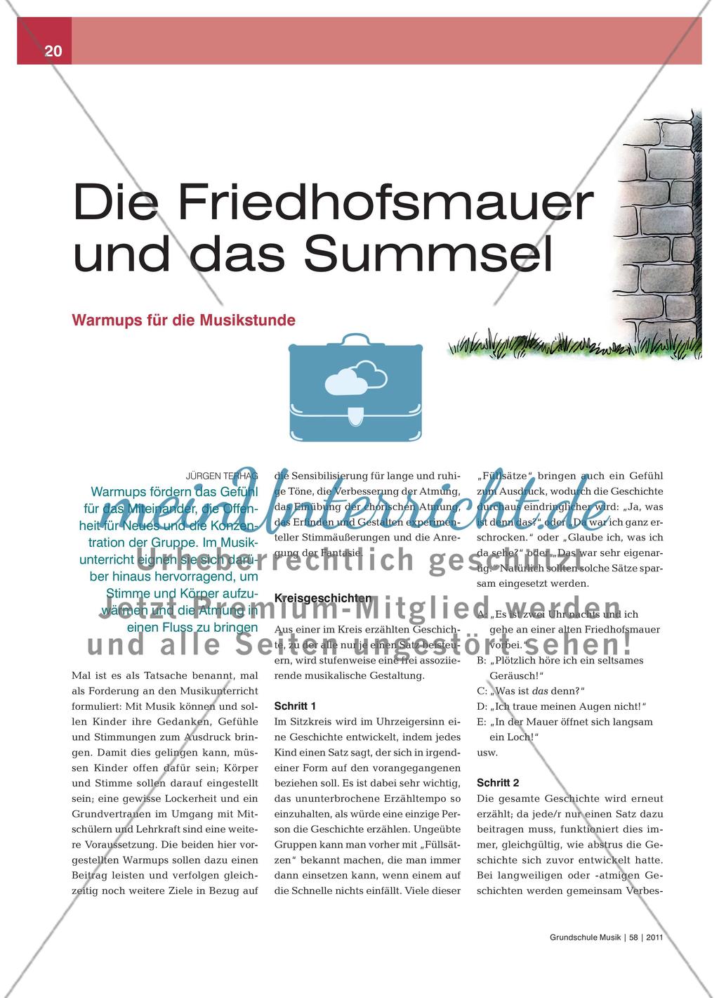 Die Friedhofsmauer und das Summsel - Warmups für die Musikstunde Preview 1