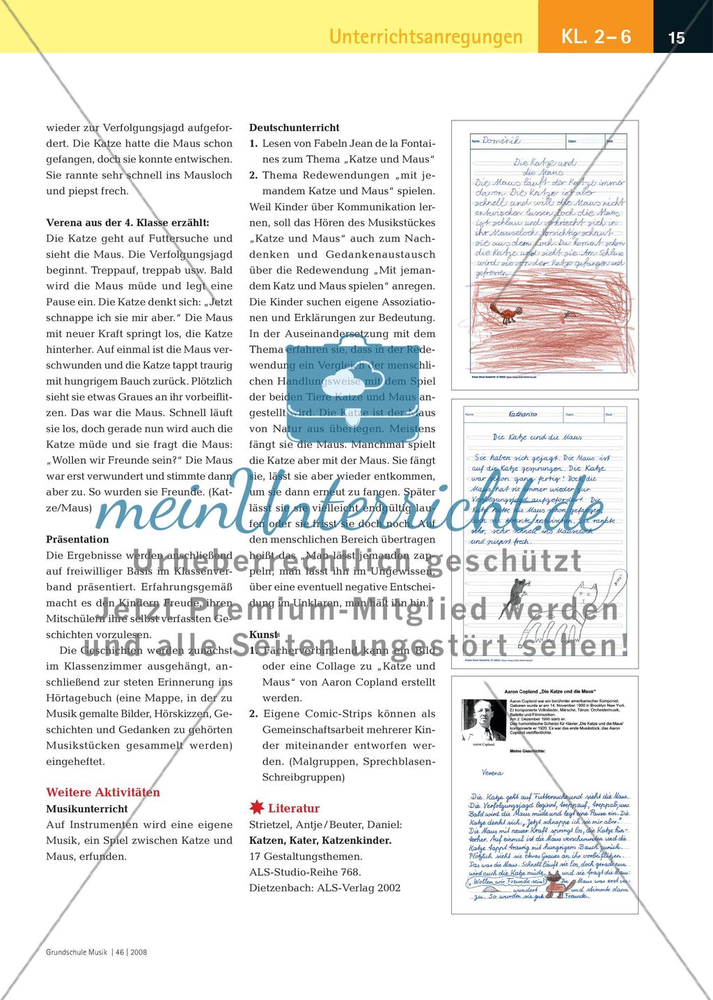 Die Katze und die Maus - Kreatives Schreiben zu Aaron Coplands „Le chat et la souris“ Preview 4