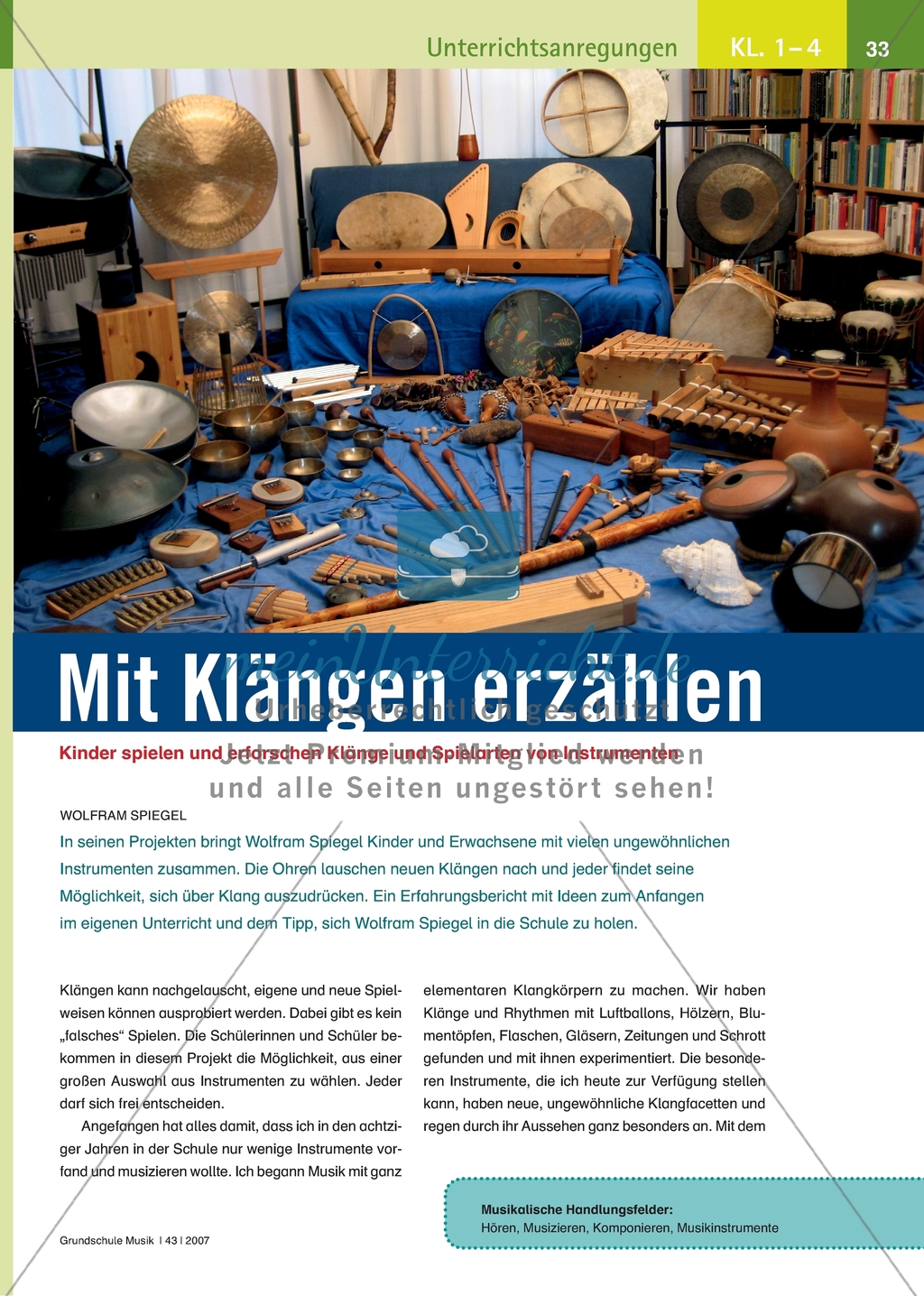 Musik erzählt Geschichten: Mit Klängen erzählen - Kinder spielen und erforschen Klänge und Spielarten von Instrumenten Preview 1