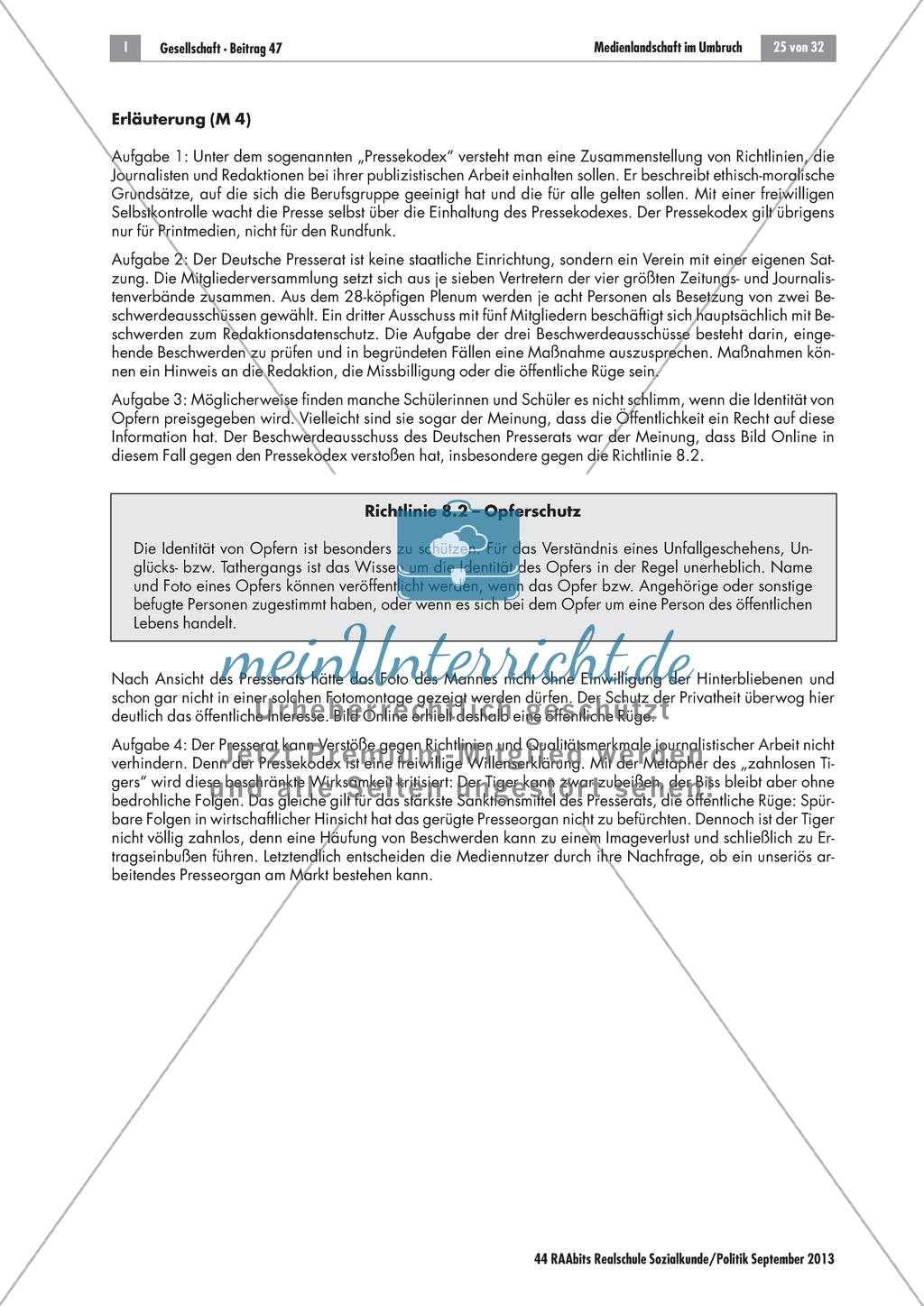 Medienlandschaft im Umbruch: Der deutsche Presserat als Kontrollinstanz der Medien Preview 2
