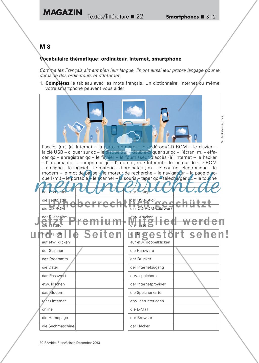 La mémoire humaine influencée par les smartphones? - Training des Leseverstehens anhand eines Internetartikels (Oberstufe) Preview 12