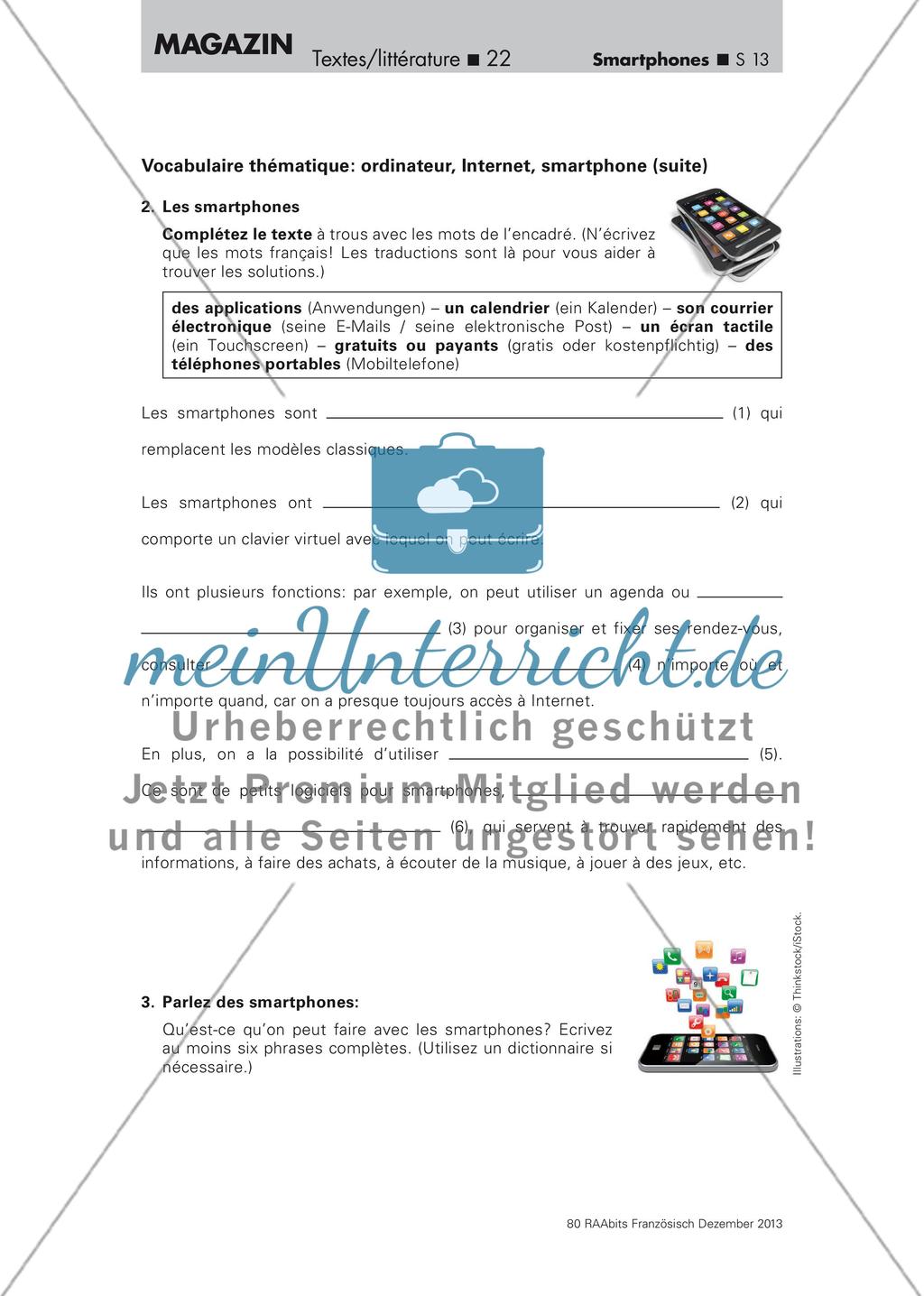 La mémoire humaine influencée par les smartphones? - Training des Leseverstehens anhand eines Internetartikels (Oberstufe) Preview 13