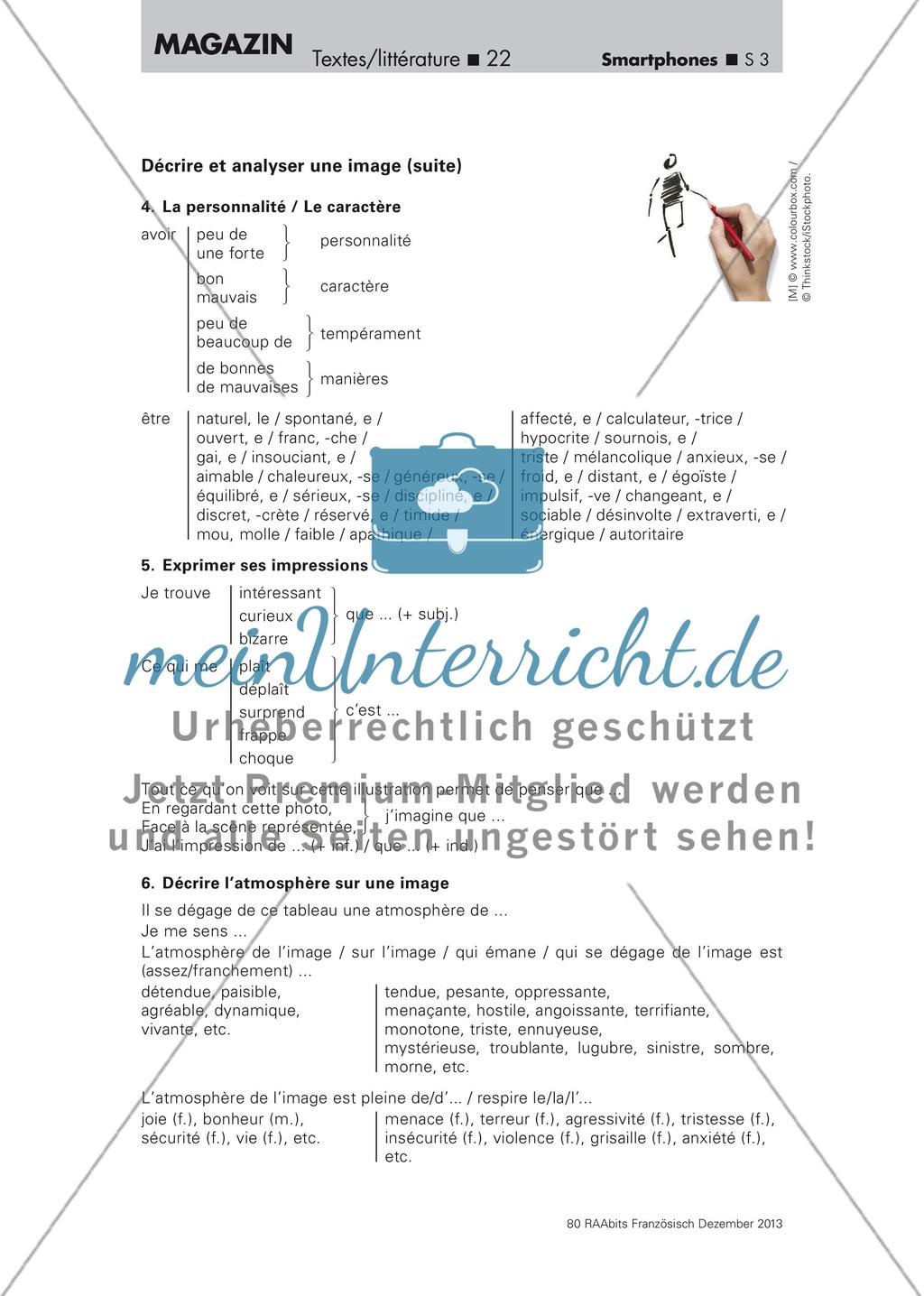 La mémoire humaine influencée par les smartphones? - Training des Leseverstehens anhand eines Internetartikels (Oberstufe) Preview 3