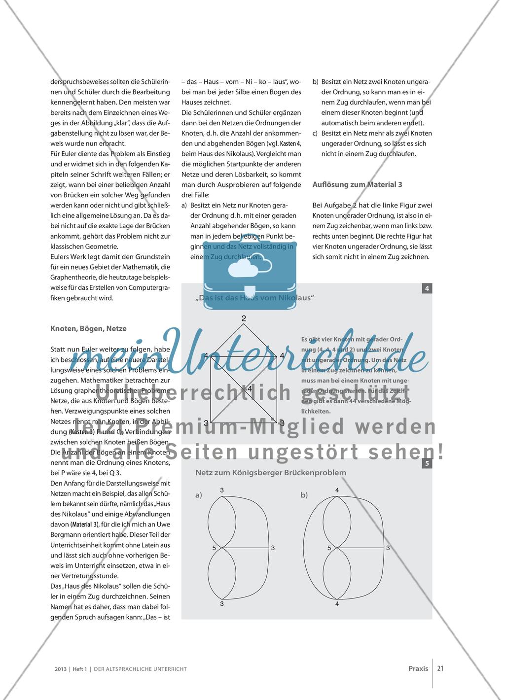 Über sieben Brücken will ich gehn … - Leonhard Euler und das „Königsberger Brückenproblem“ Preview 4