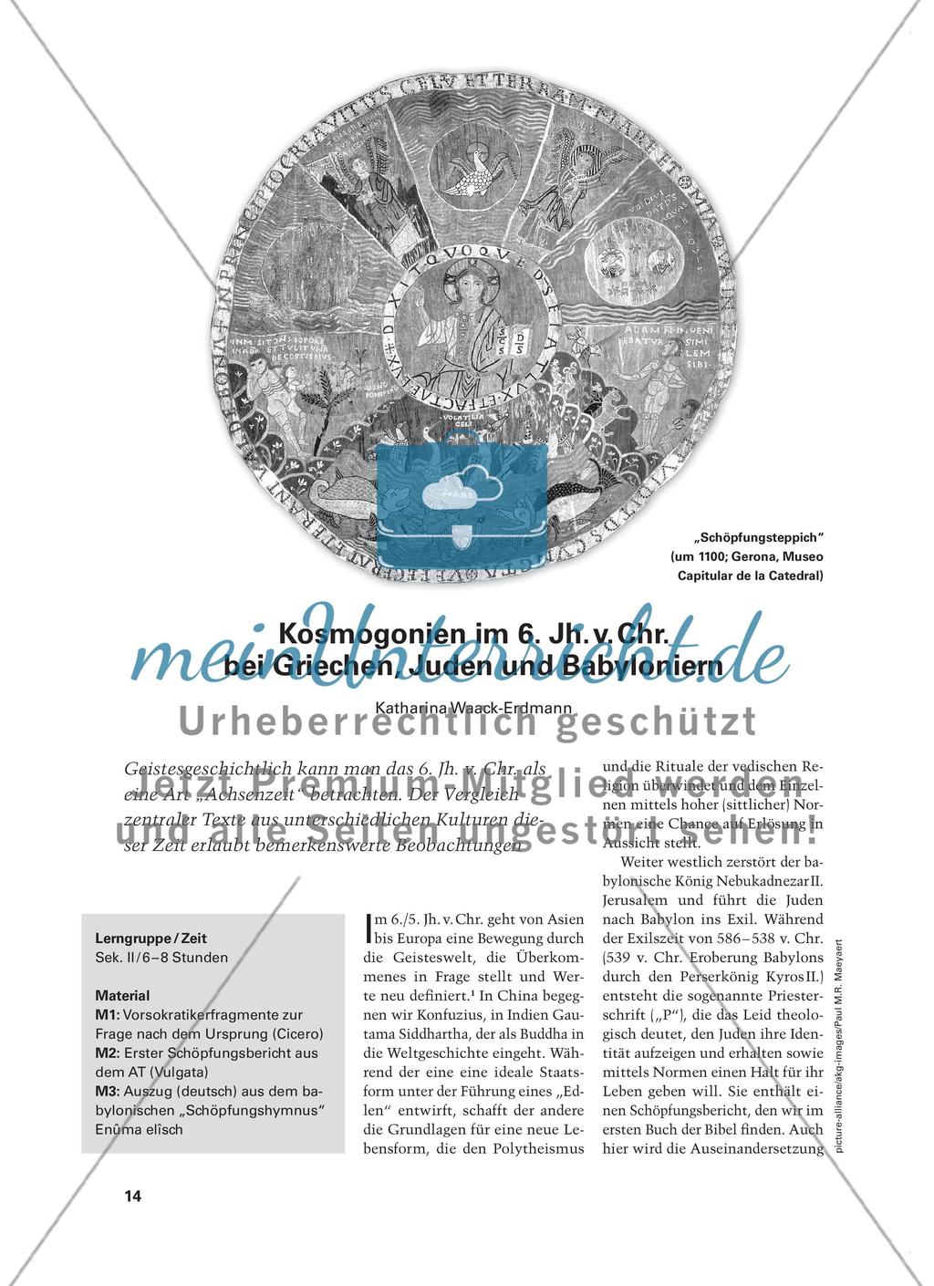 Kosmogonien im 6. Jh. v. Chr. bei Griechen, Juden und Babyloniern Preview 1