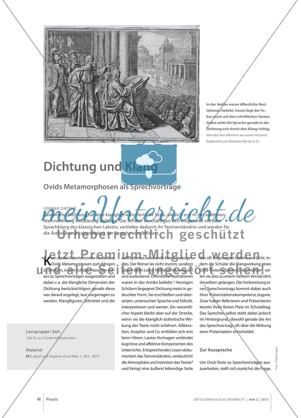 Dichtung und Klang - Ovids Metamorphosen als Sprechvorträge Preview 1