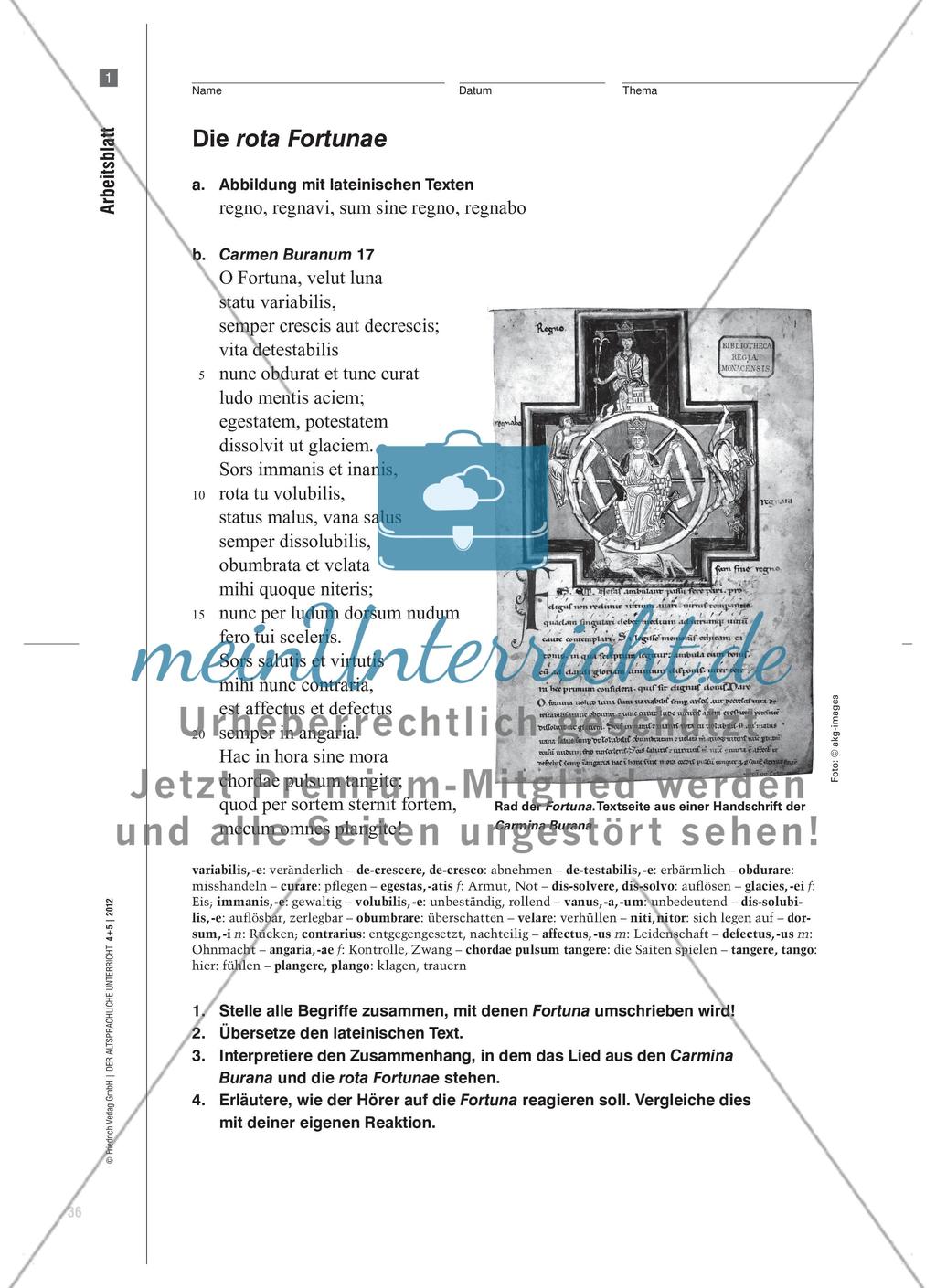 O Fortuna - Eine Einführung in die antike Philosophie am Beispiel der fortuna und ihrer remedia Preview 7