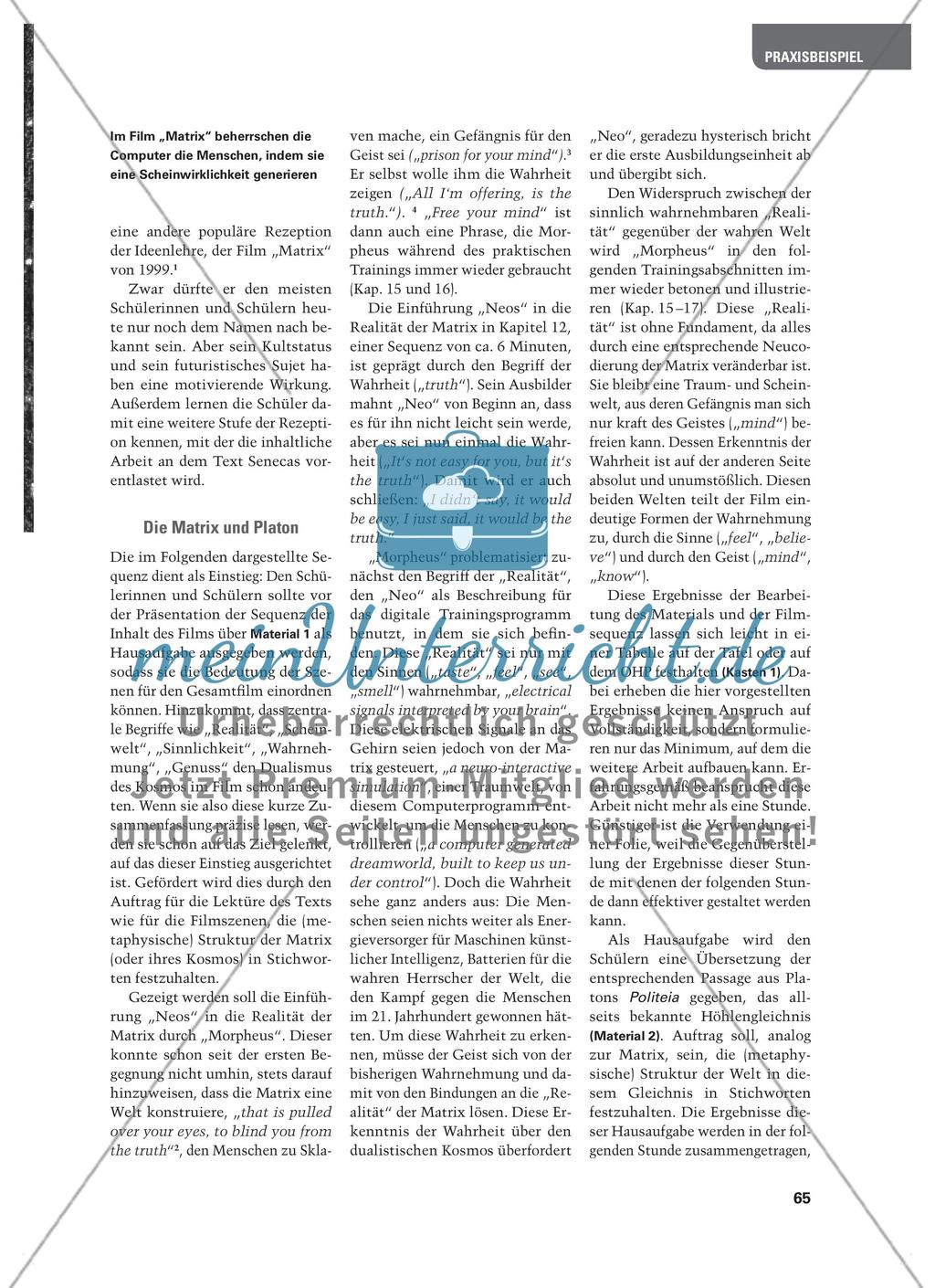 Seneca, Platon und die Matrix Preview 2