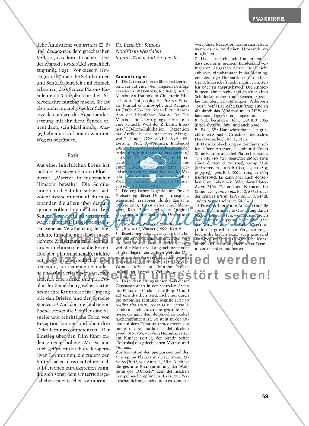 Seneca, Platon und die Matrix Preview 6
