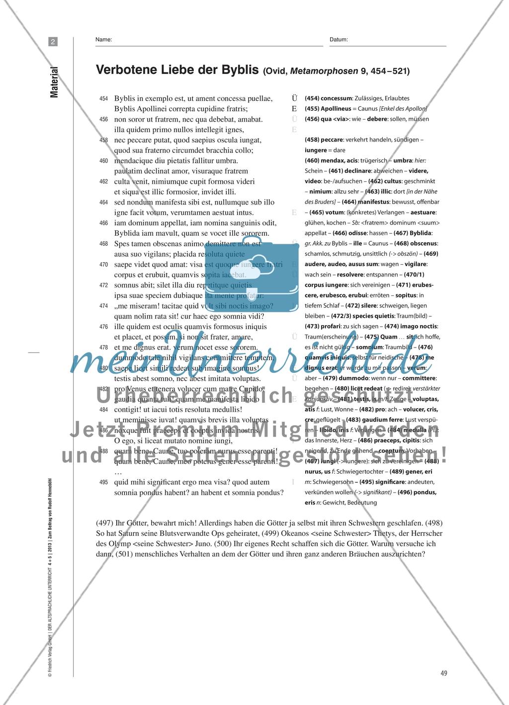 testis abest somno, nec abest imitata voluptas - Byblis als Beispiel psychologischer Darstellung bei Ovid Preview 12