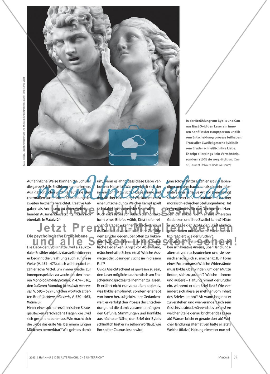 testis abest somno, nec abest imitata voluptas - Byblis als Beispiel psychologischer Darstellung bei Ovid Preview 2