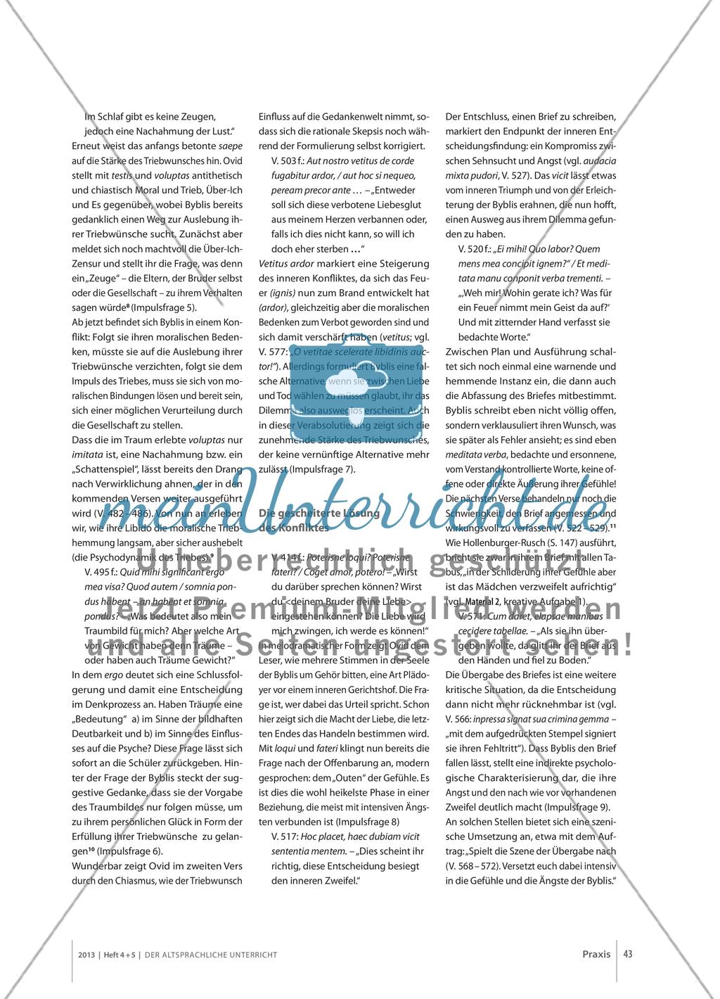 testis abest somno, nec abest imitata voluptas - Byblis als Beispiel psychologischer Darstellung bei Ovid Preview 6