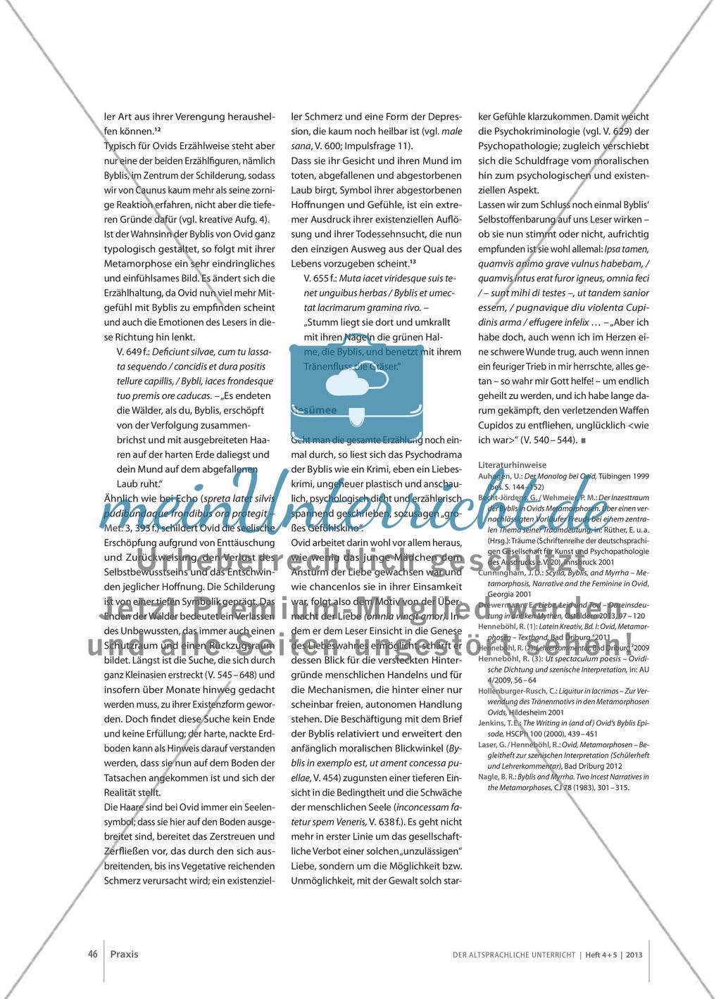 testis abest somno, nec abest imitata voluptas - Byblis als Beispiel psychologischer Darstellung bei Ovid Preview 9