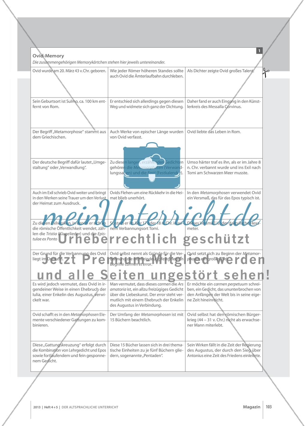 Methodische Anregungen am Beispiel Ovids Preview 2