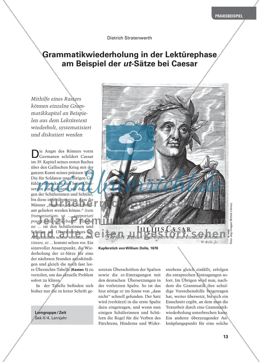 Grammatikwiederholung in der Lektürephase am Beispiel der ut-Sätze bei Caesar Preview 1