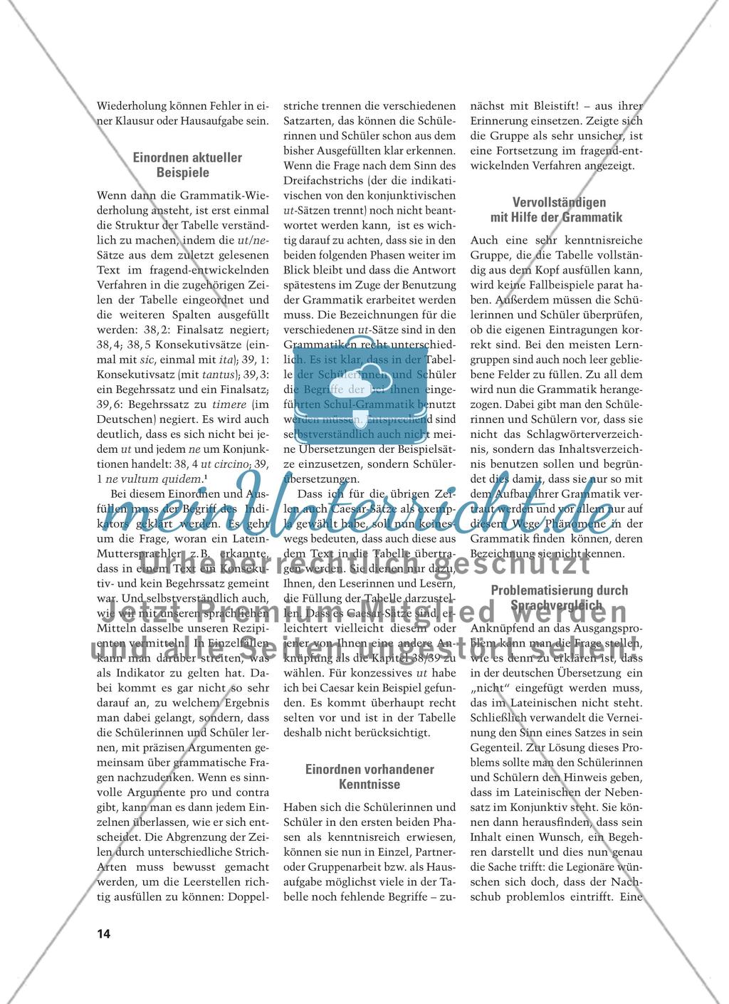Grammatikwiederholung in der Lektürephase am Beispiel der ut-Sätze bei Caesar Preview 2