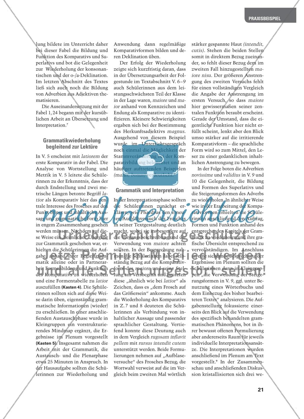 Fabel -hafte Grammatik - Grammatikwiederholung mit den Phaedrusfabeln Preview 4