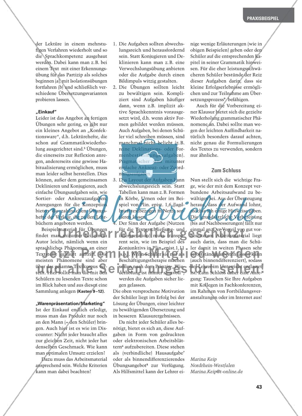 Etwas Grammatik muss sein! - Tipps für Übungen während der Lektüre an Beispielen aus Ovid und Plinius Preview 6