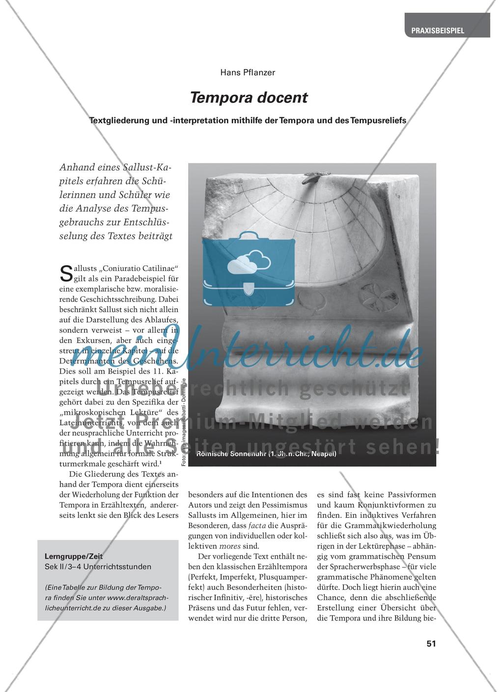 Tempora docent - Textgliederung und -interpretation mithilfe der Tempora und des Tempusreliefs Preview 1