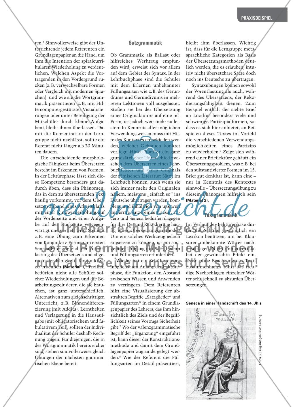 Kompetente Grammatikanwendung in der Lektürephase mit Beispielen zu Seneca-Briefen Preview 2