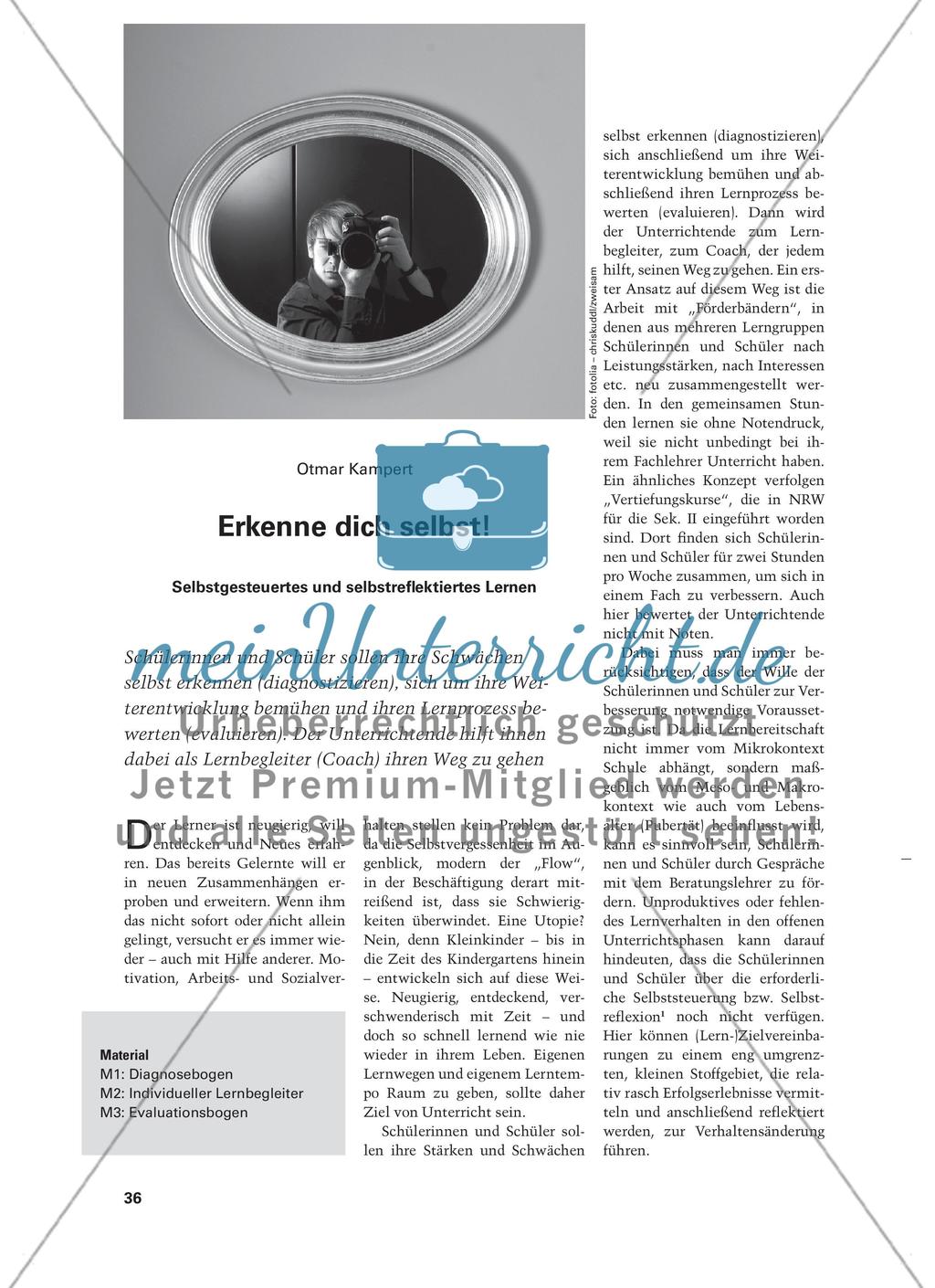 Erkenne dich selbst! - Selbstgesteuertes und selbstreflektiertes Lernen Preview 1