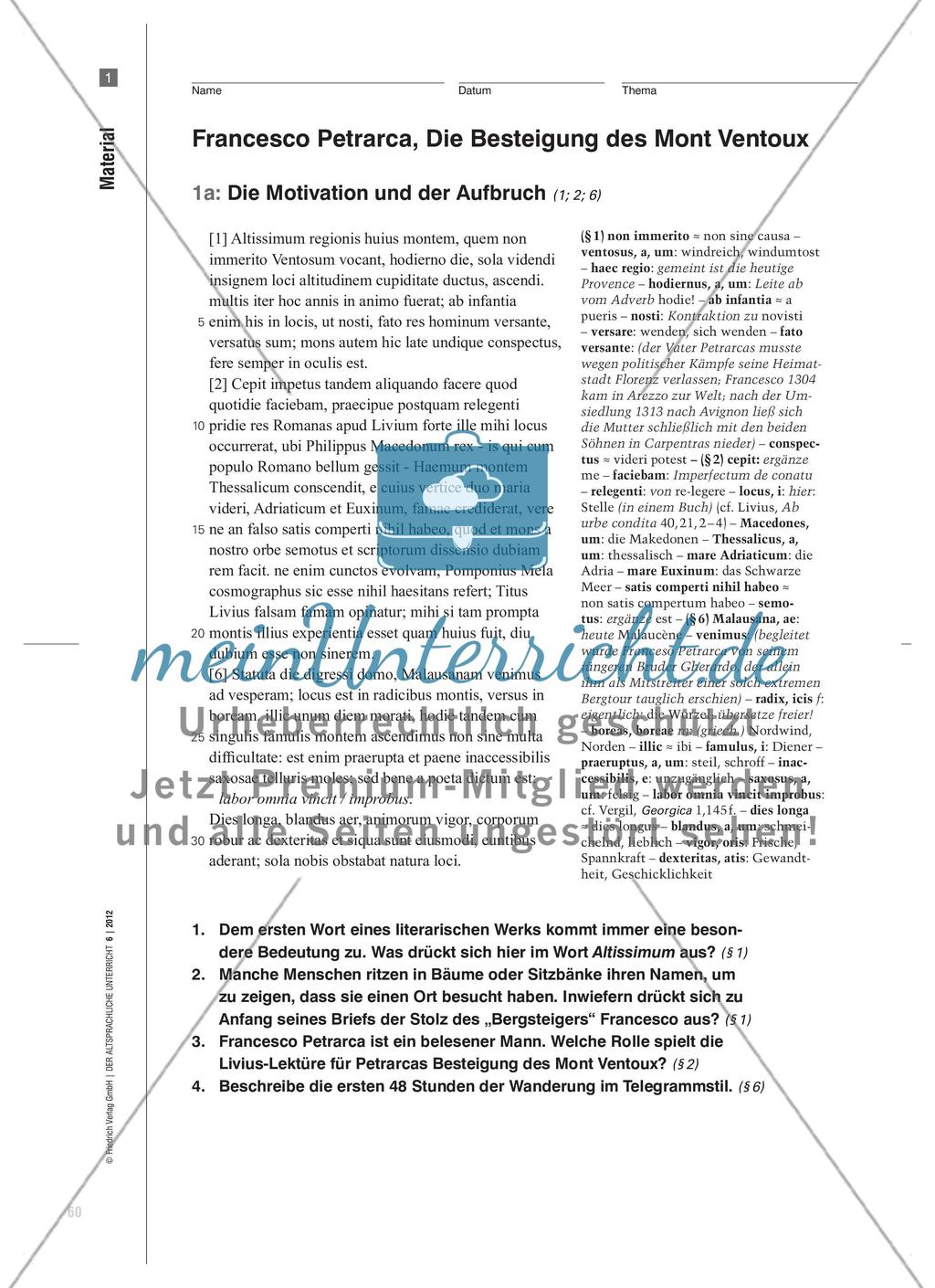 Petrarcas Besteigung des Mont Ventoux - Raumtopik zwischen Oben und Innen an der Schwelle von Mittelalter und Renaissance Preview 7