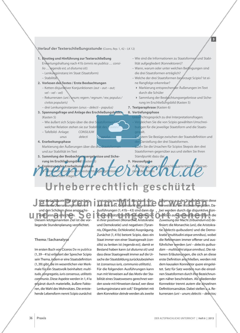 Die First Lady der Lateinstunden - Aufbau und Dramaturgie einer Erschließungsstunde am Beispiel von Cicero, De re publica 1, 42 Preview 3