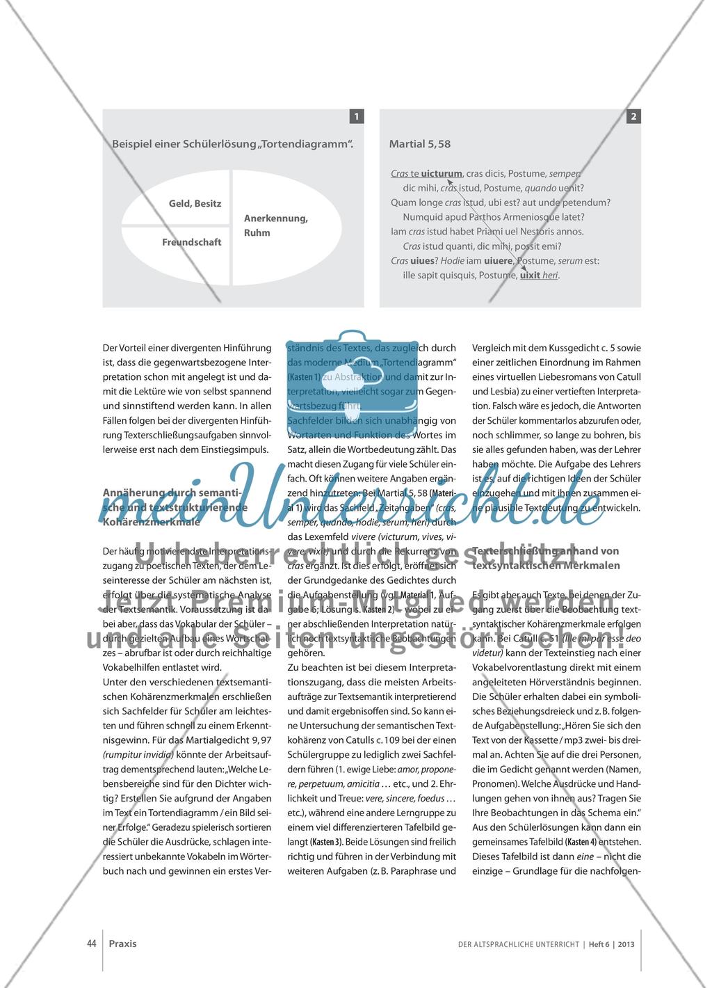 Erschließung und Interpretation poetischer Texte - Vorschläge zur Martial-, Catull- und Horazlektüre Preview 3